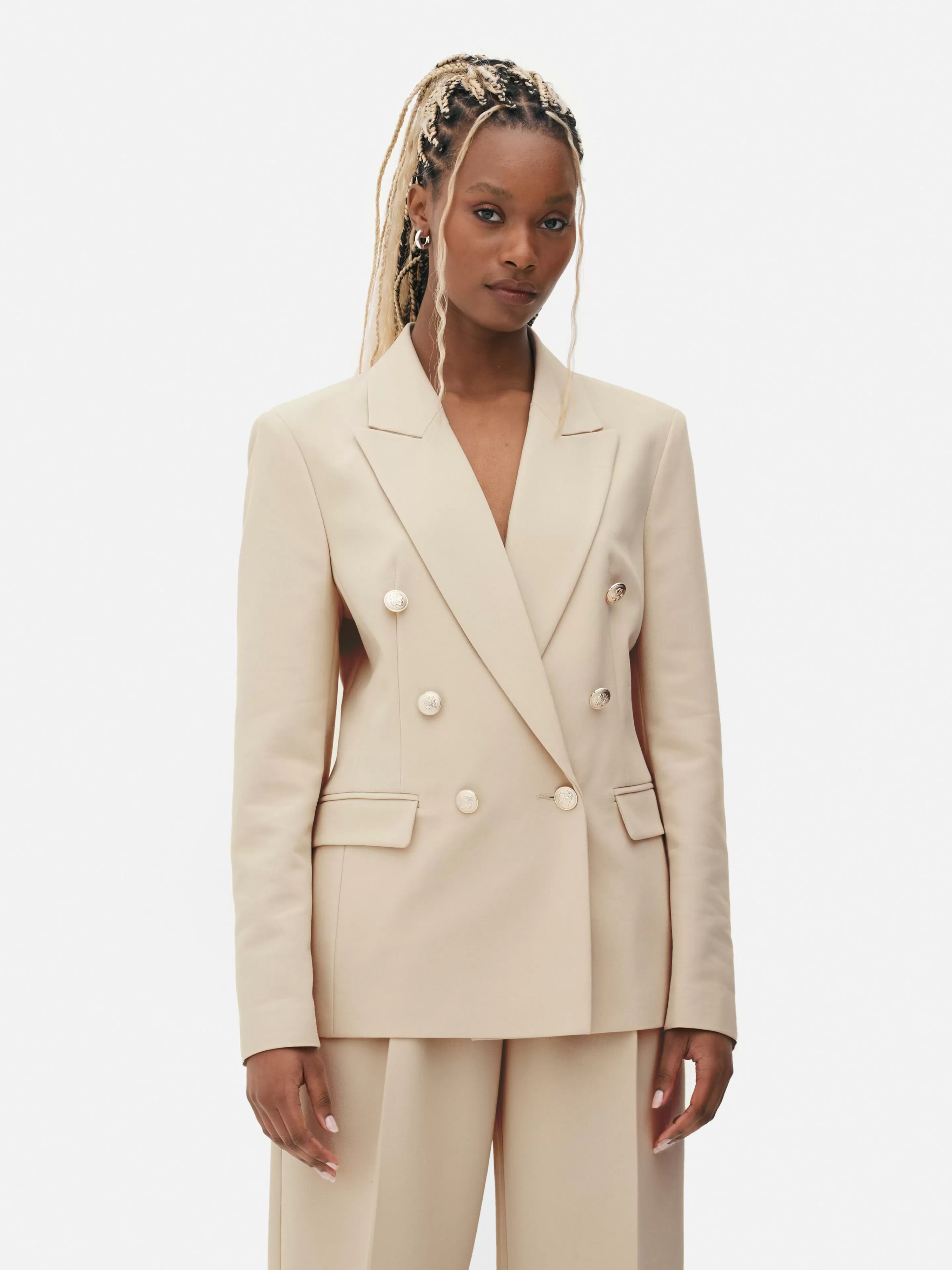 Blazer à Boutonnage Croisé Avec Bouton Métallisé-Primark New