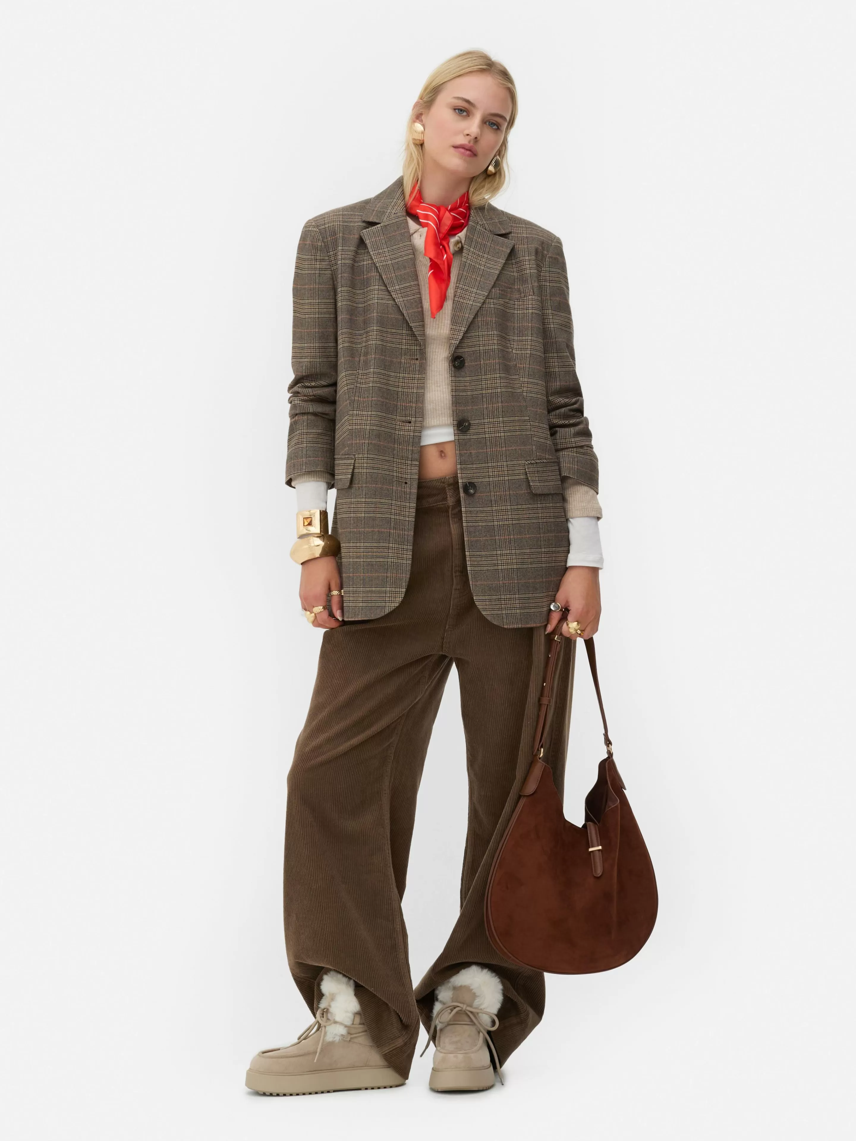 Blazer à Carreaux à Boutonnage Simple Rita Ora-Primark Outlet