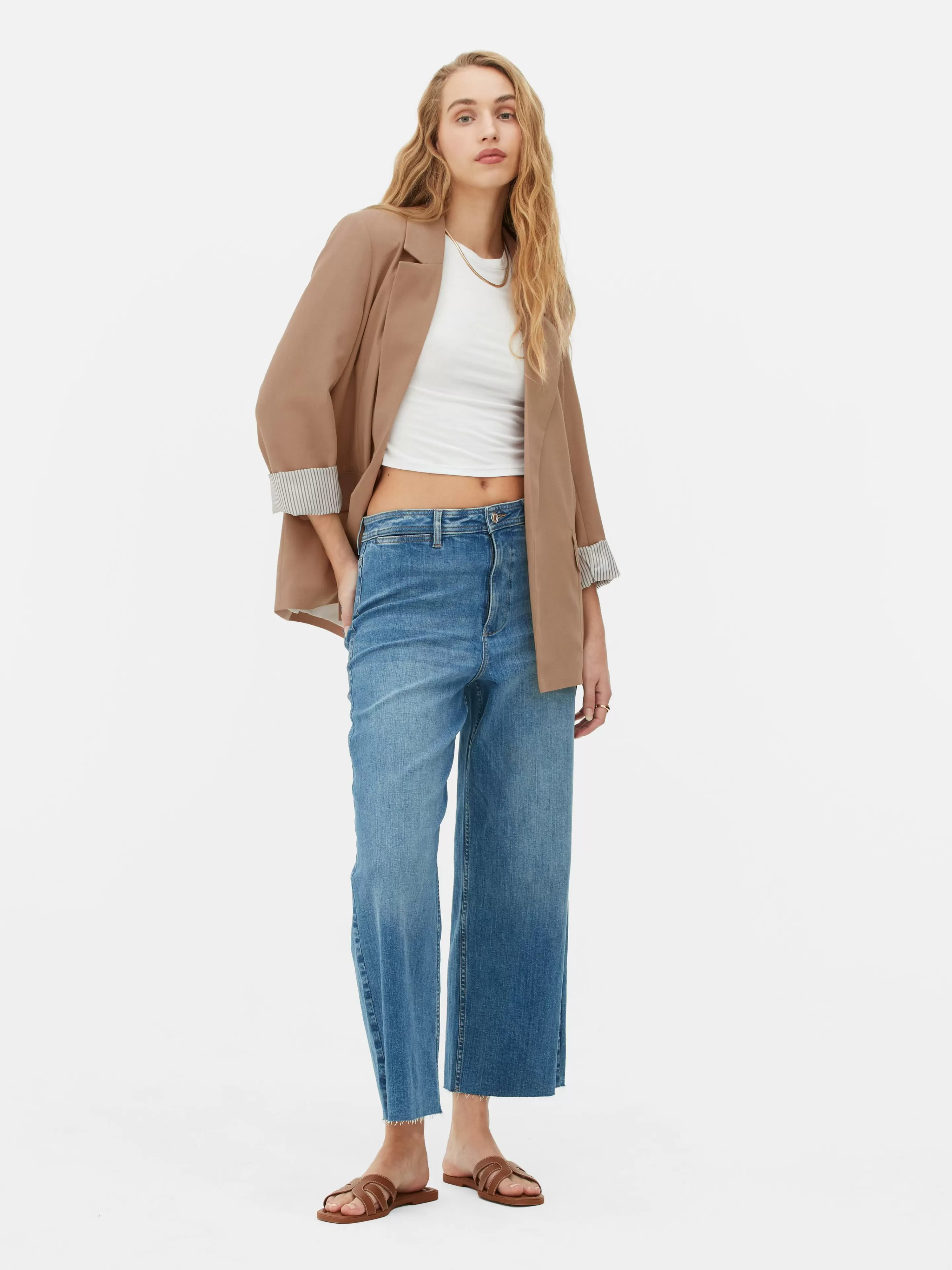 Blazer Ajusté à Effet Bord à Bord-Primark Clearance