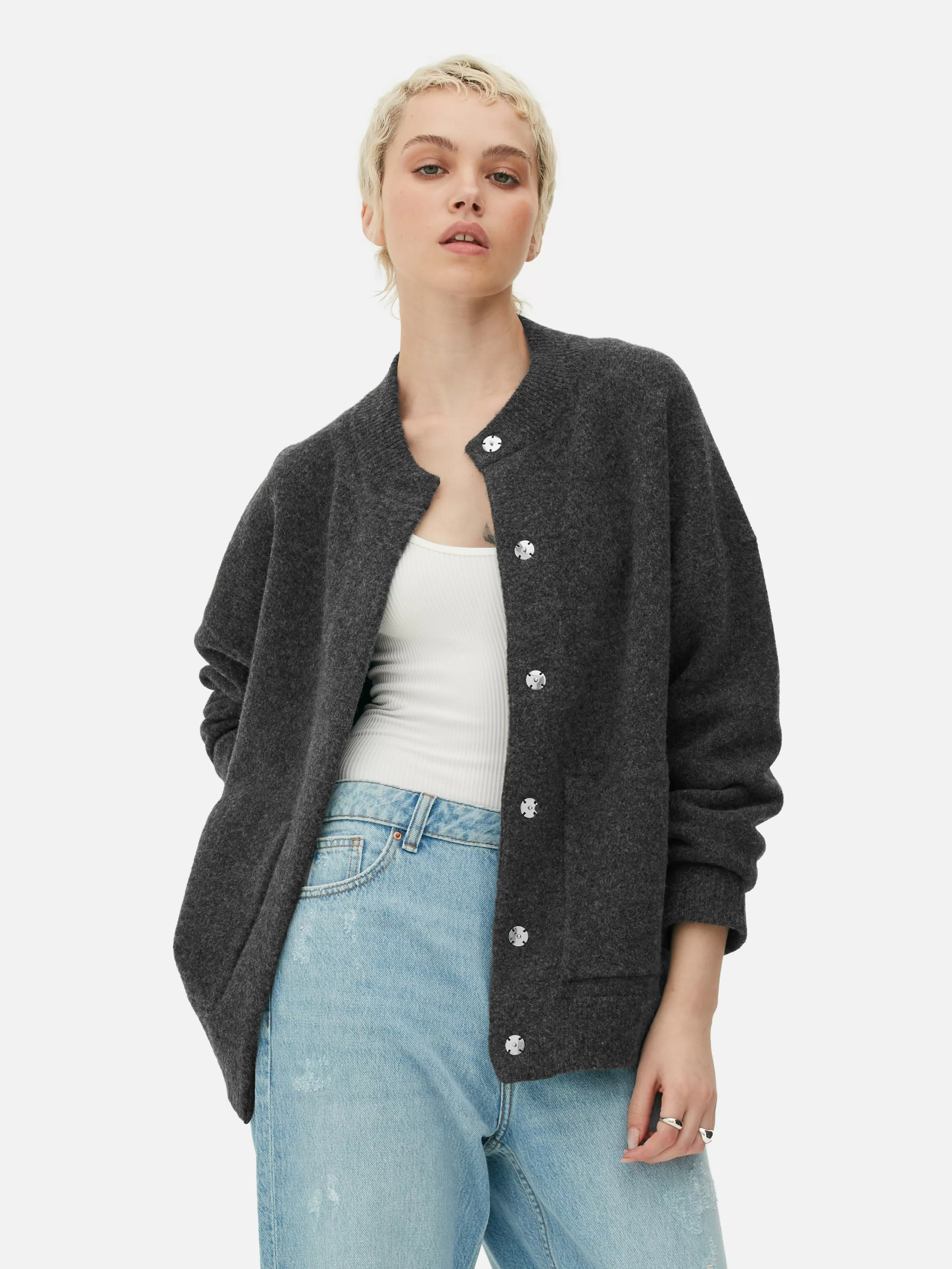 Blouson Bomber Tricoté Oversize-Primark Clearance