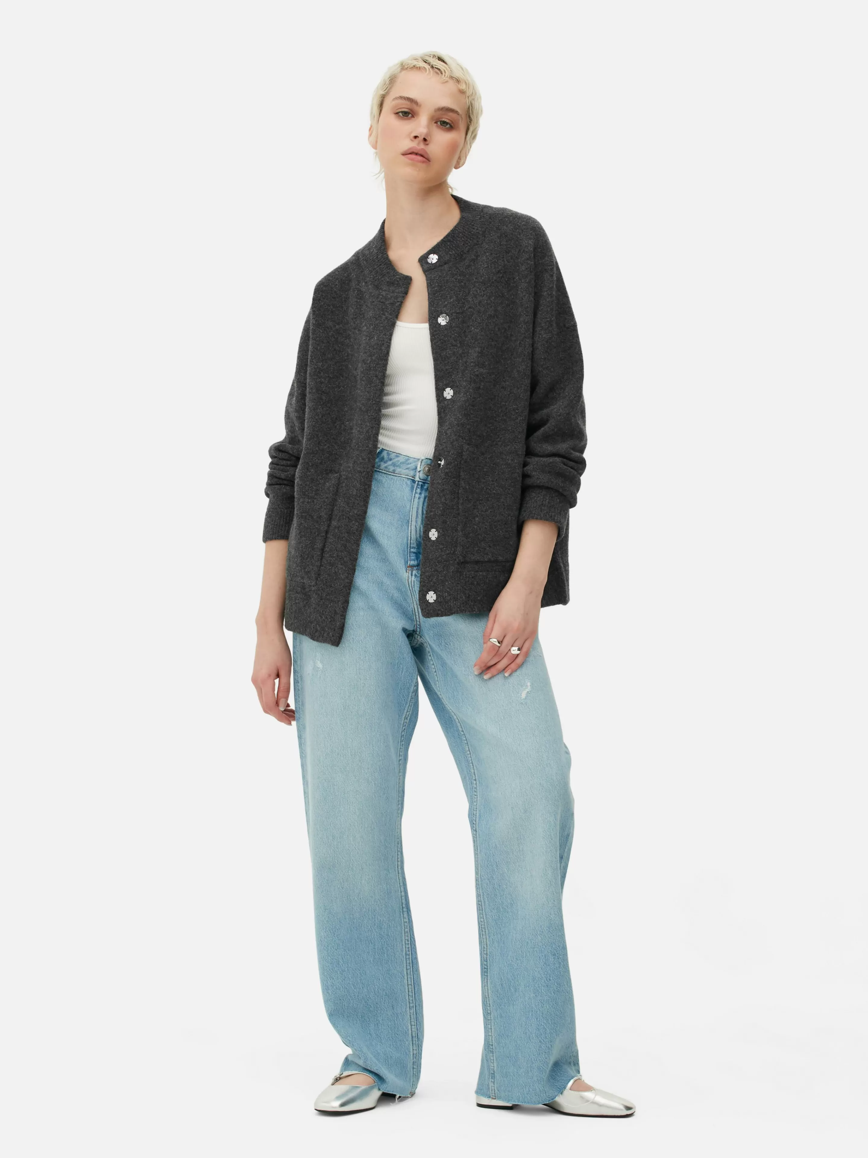 Blouson Bomber Tricoté Oversize-Primark Clearance