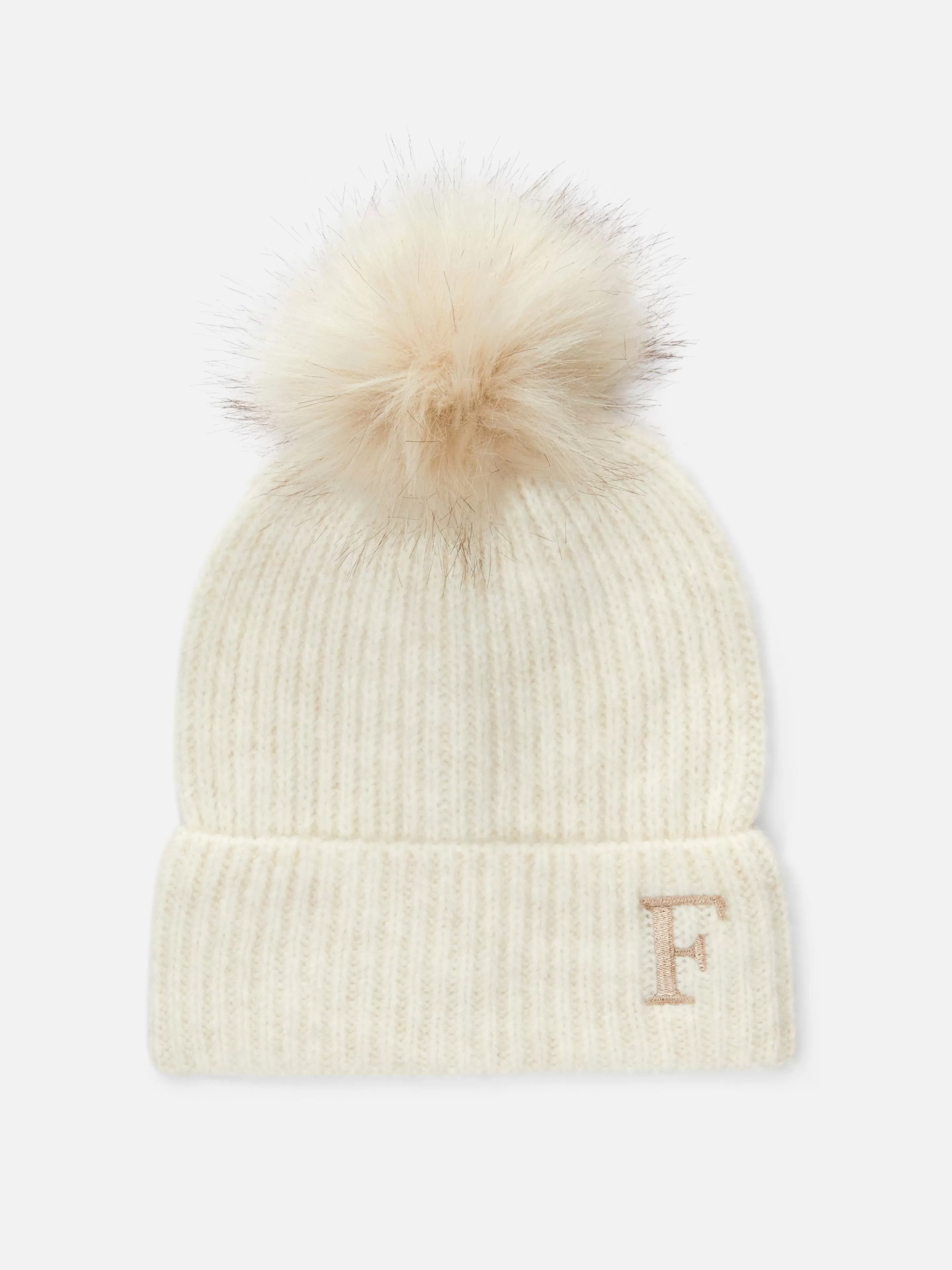 Bonnet à Pompon Avec Initiale Brodée-Primark New