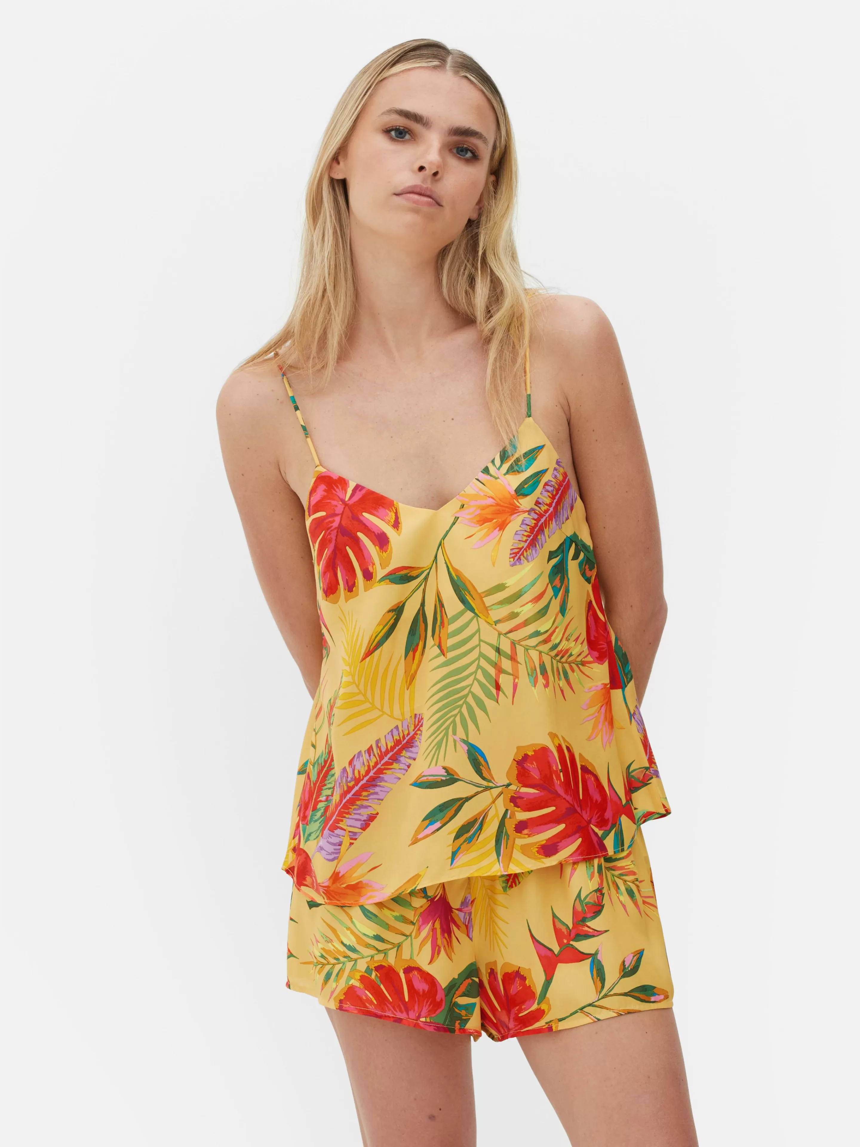 Caraco En Satin à Imprimé Floral Tropical-Primark Clearance