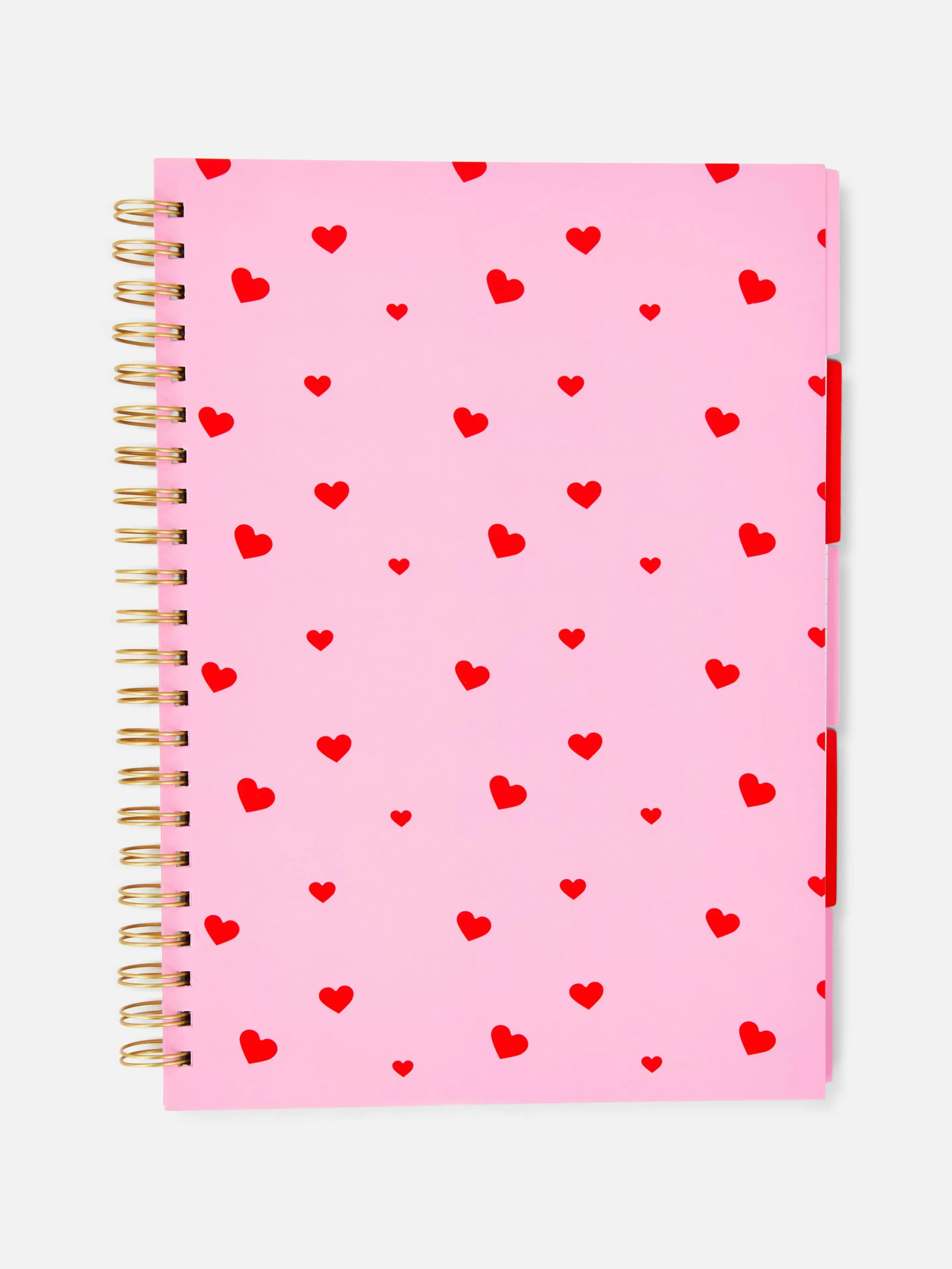Carnet à Spirale A4 à Motif Cœur Avec Intercalaires-Primark Flash Sale