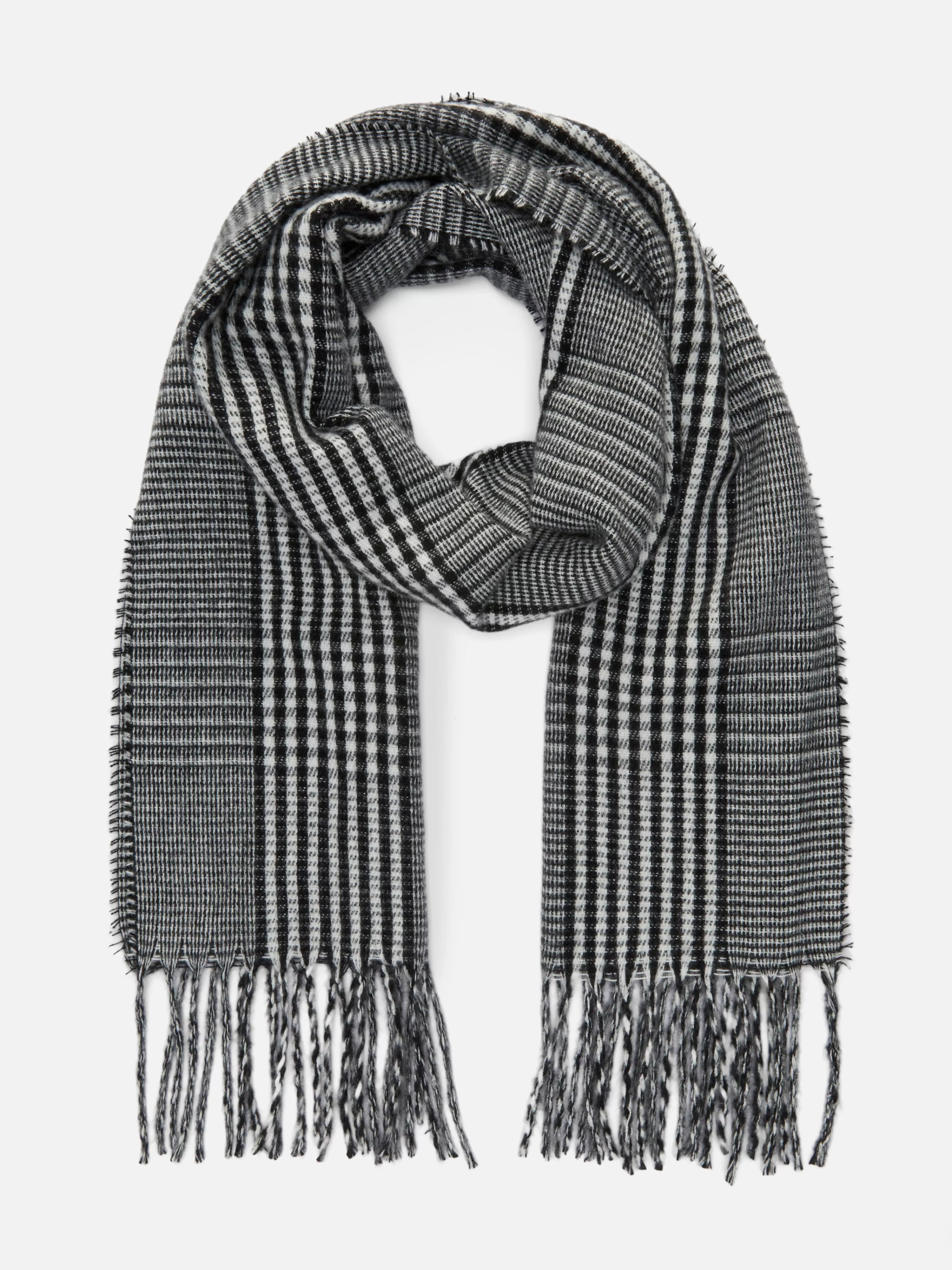 Écharpe à Carreaux Et à Franges-Primark Fashion