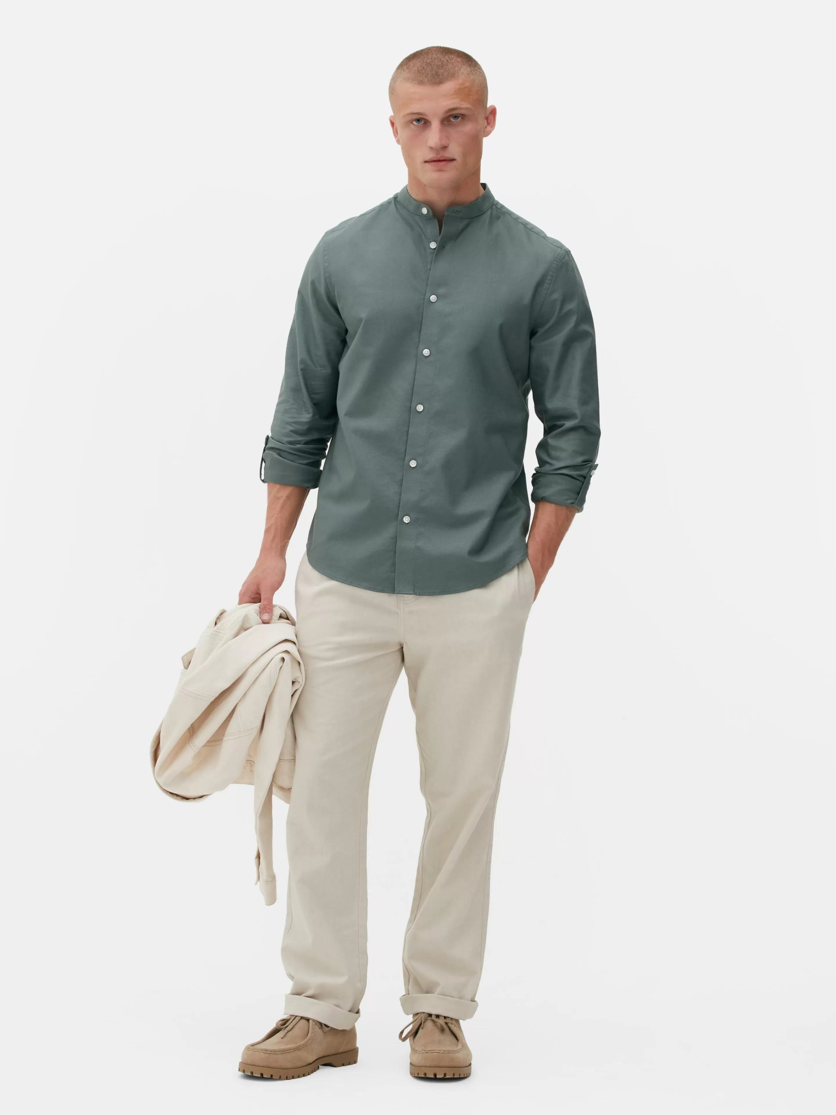 Chemise Boutonnée à Manches Retroussées-Primark Cheap