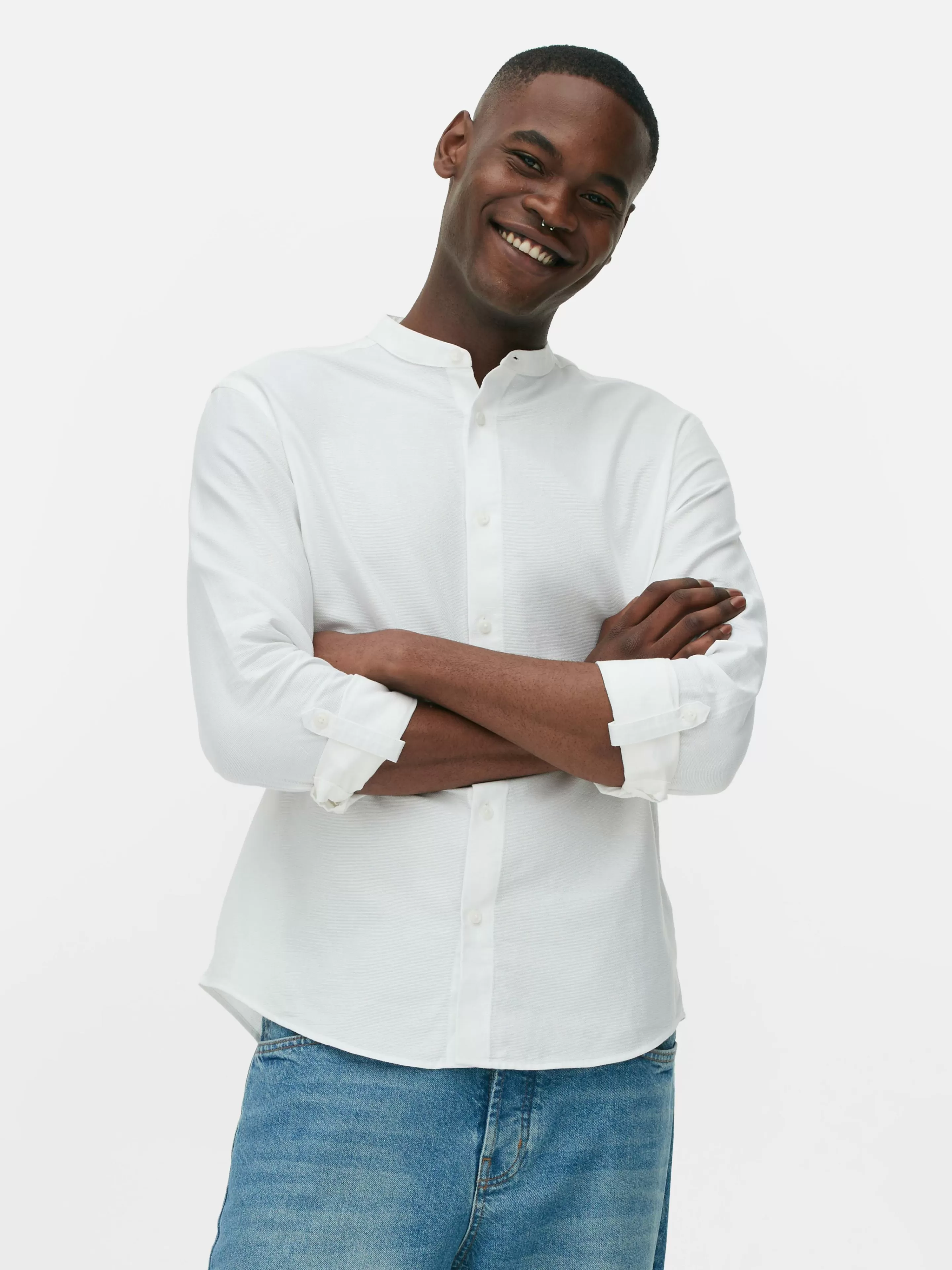 Chemise Boutonnée à Manches Retroussées-Primark Best
