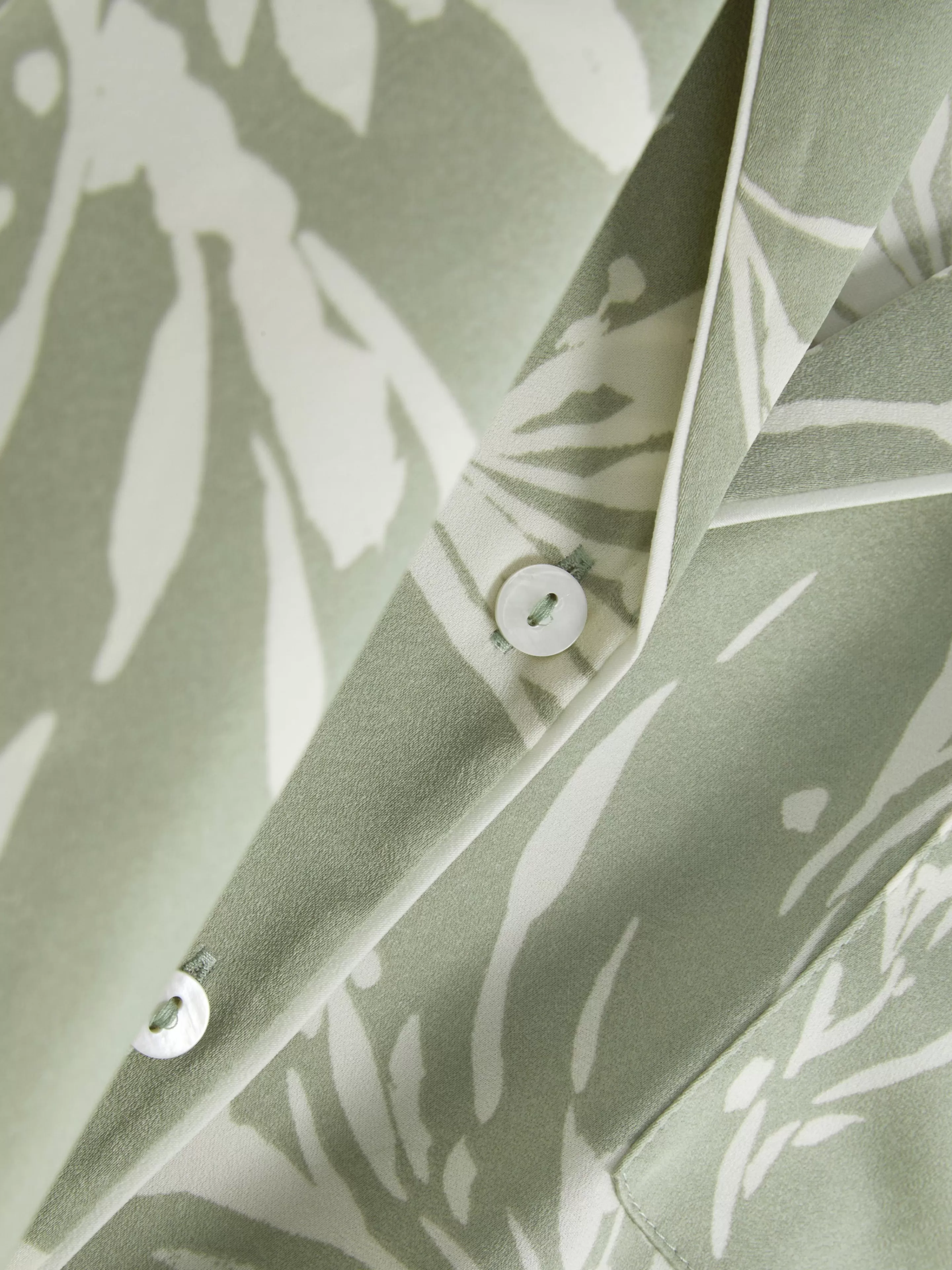Chemise De Nuit En Satin à Motif Feuilles-Primark New