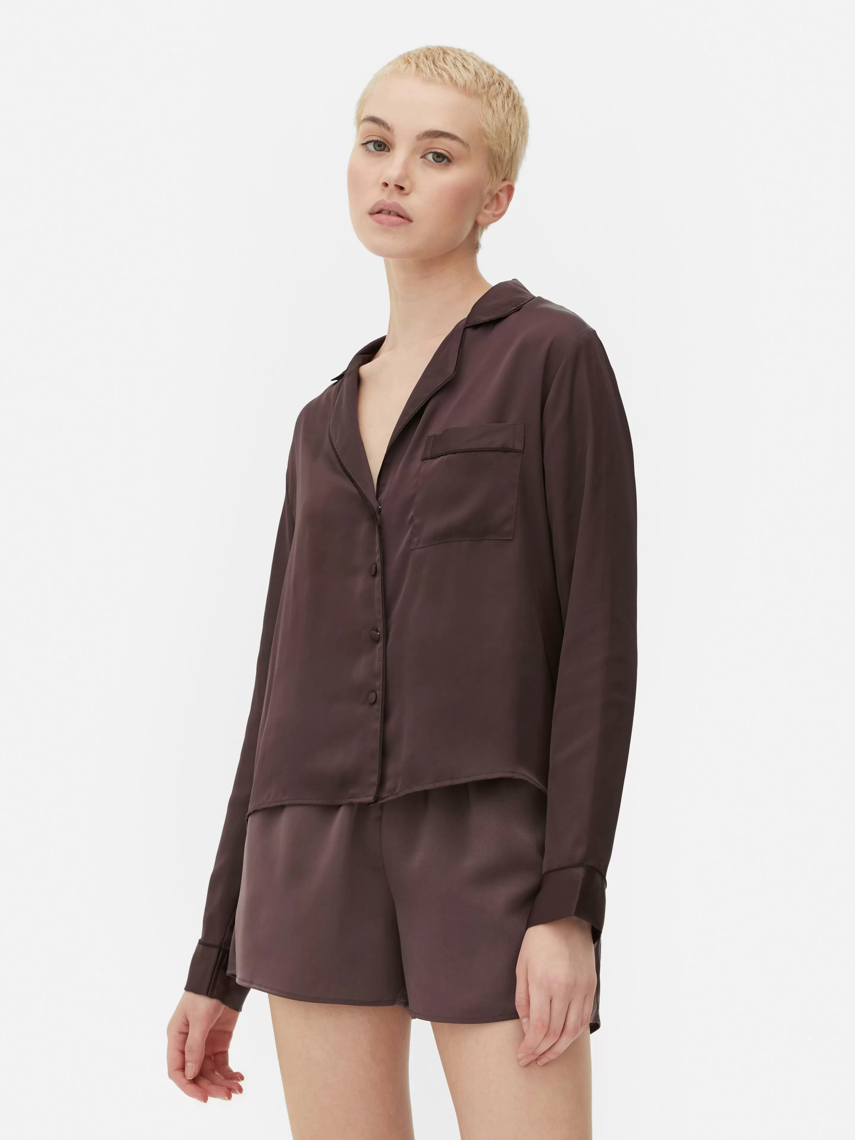 Chemise De Pyjama En Satin-Primark Fashion