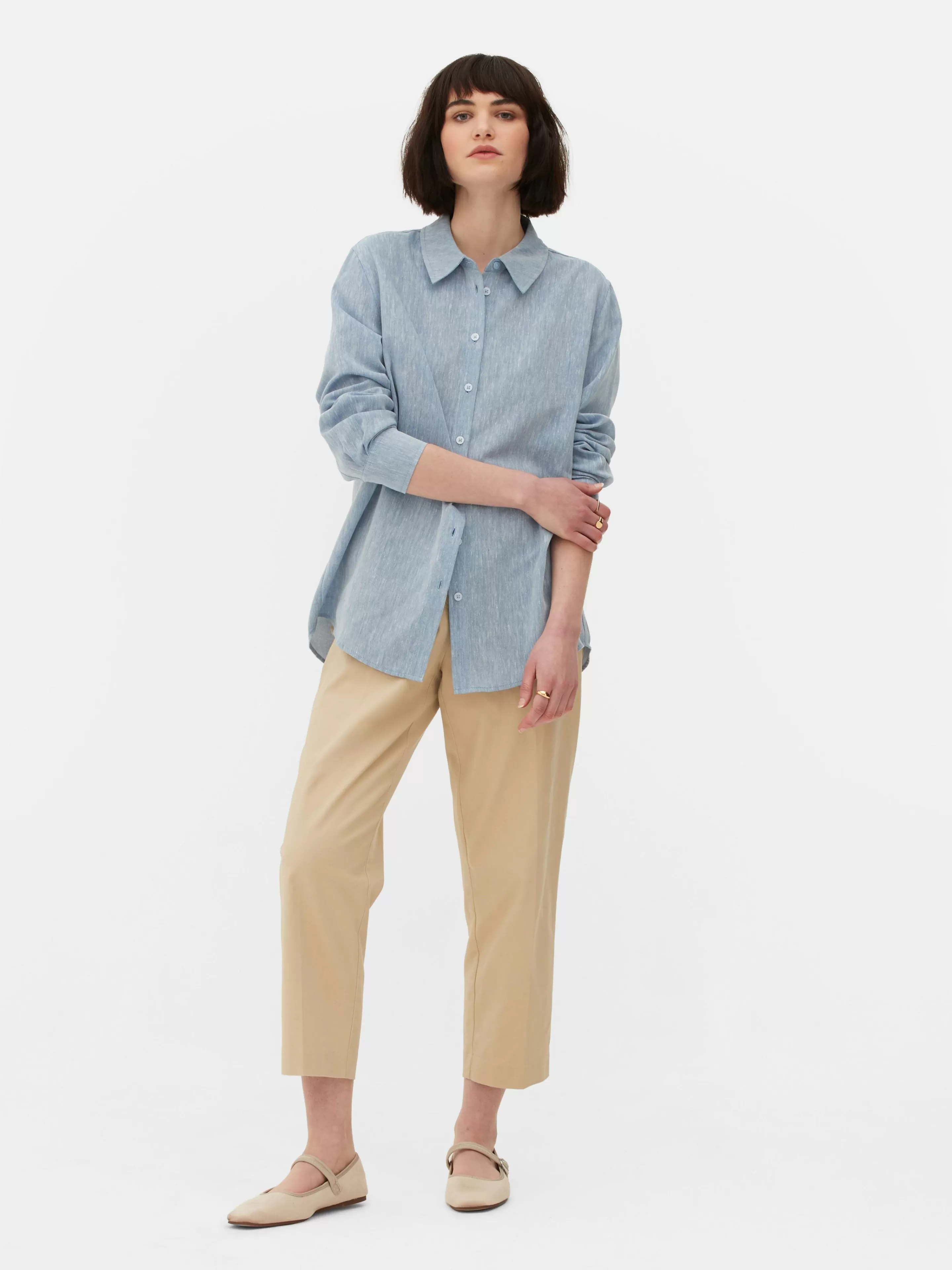 Chemise En Chambray à Manches Longues-Primark Store