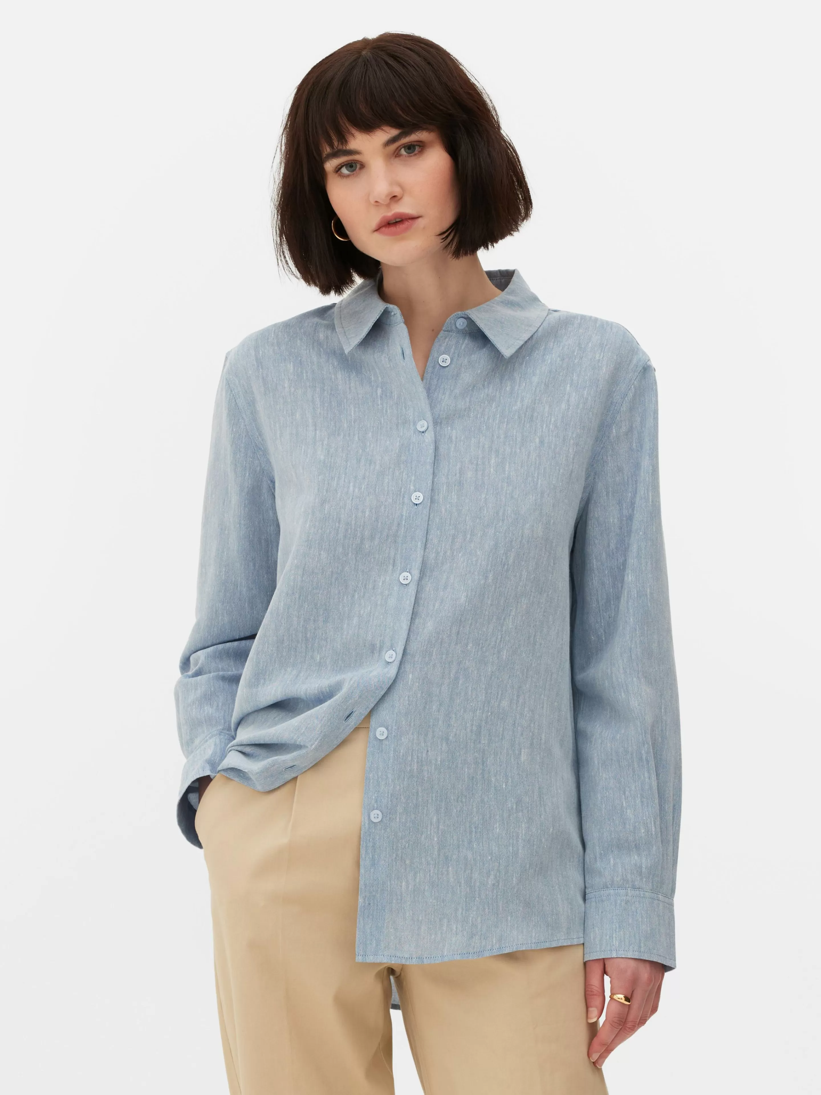 Chemise En Chambray à Manches Longues-Primark Store