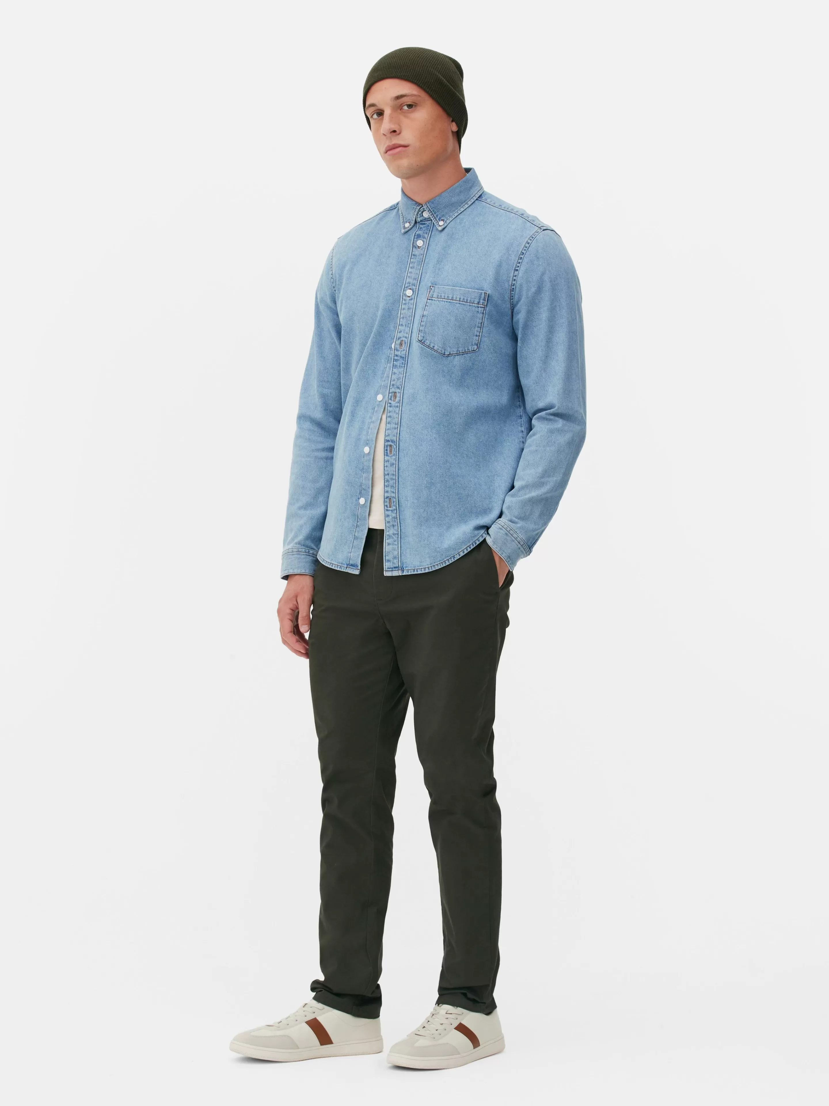 Chemise En Sergé De Coton à Manches Longues-Primark Cheap