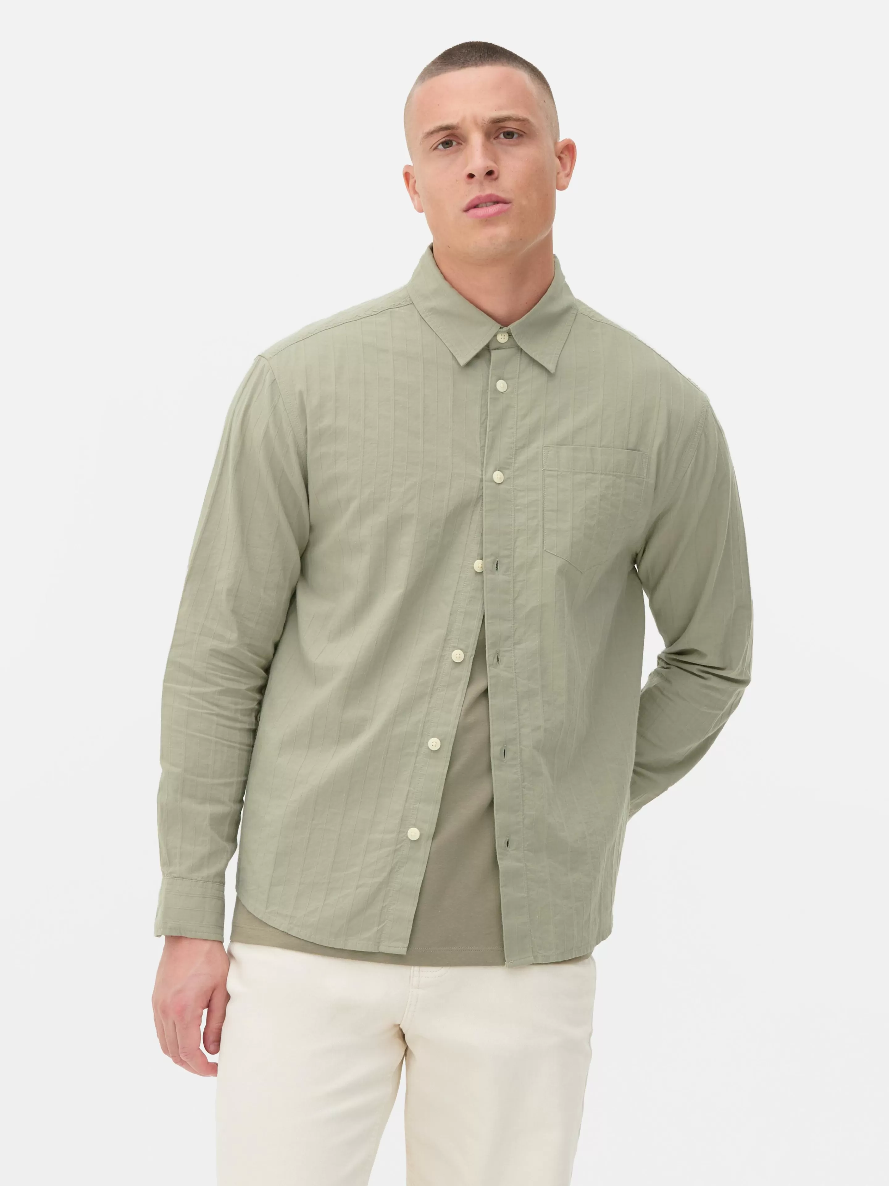 Chemise Jacquard à Manches Longues-Primark Outlet