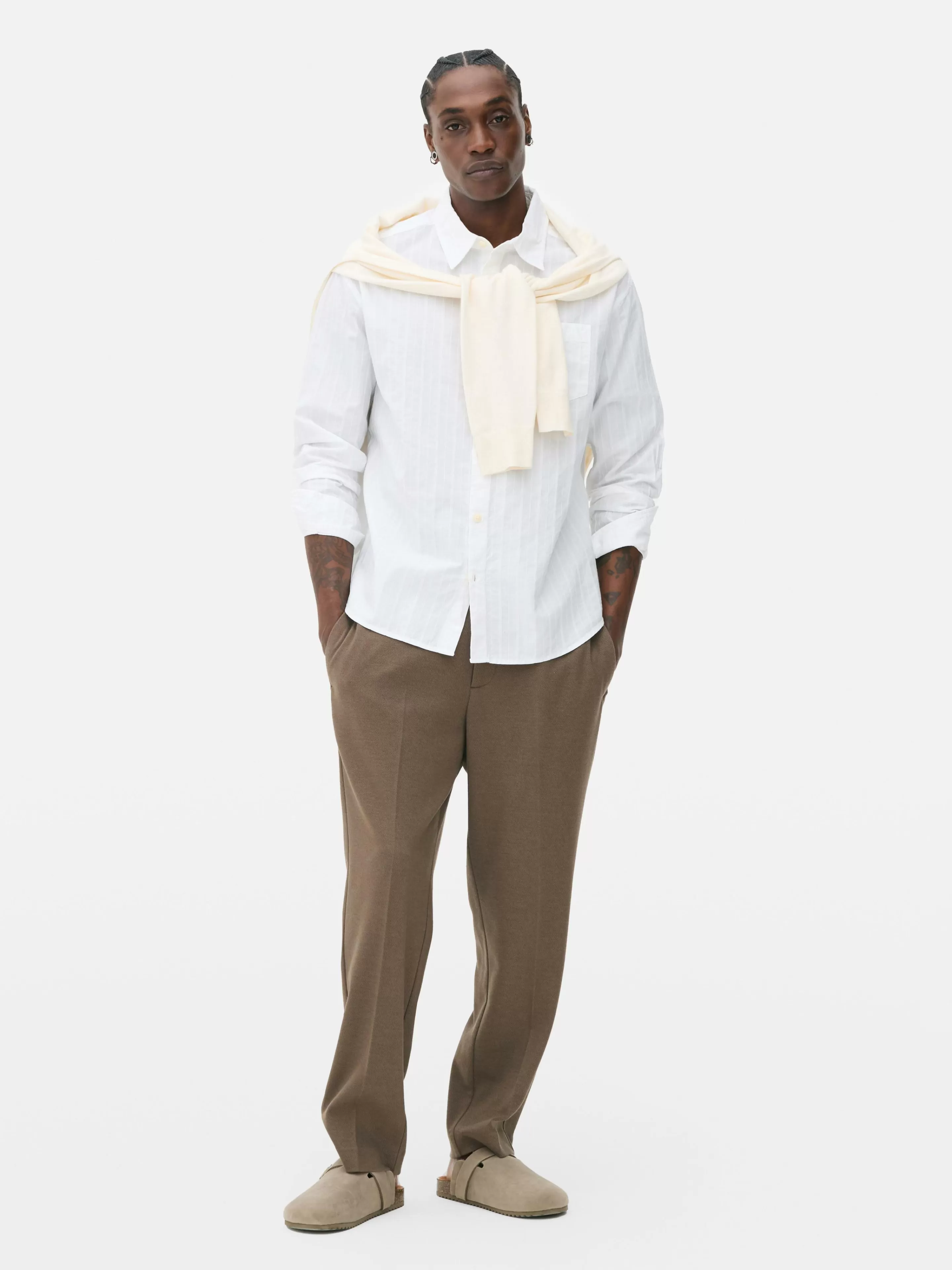 Chemise Jacquard à Manches Longues-Primark New