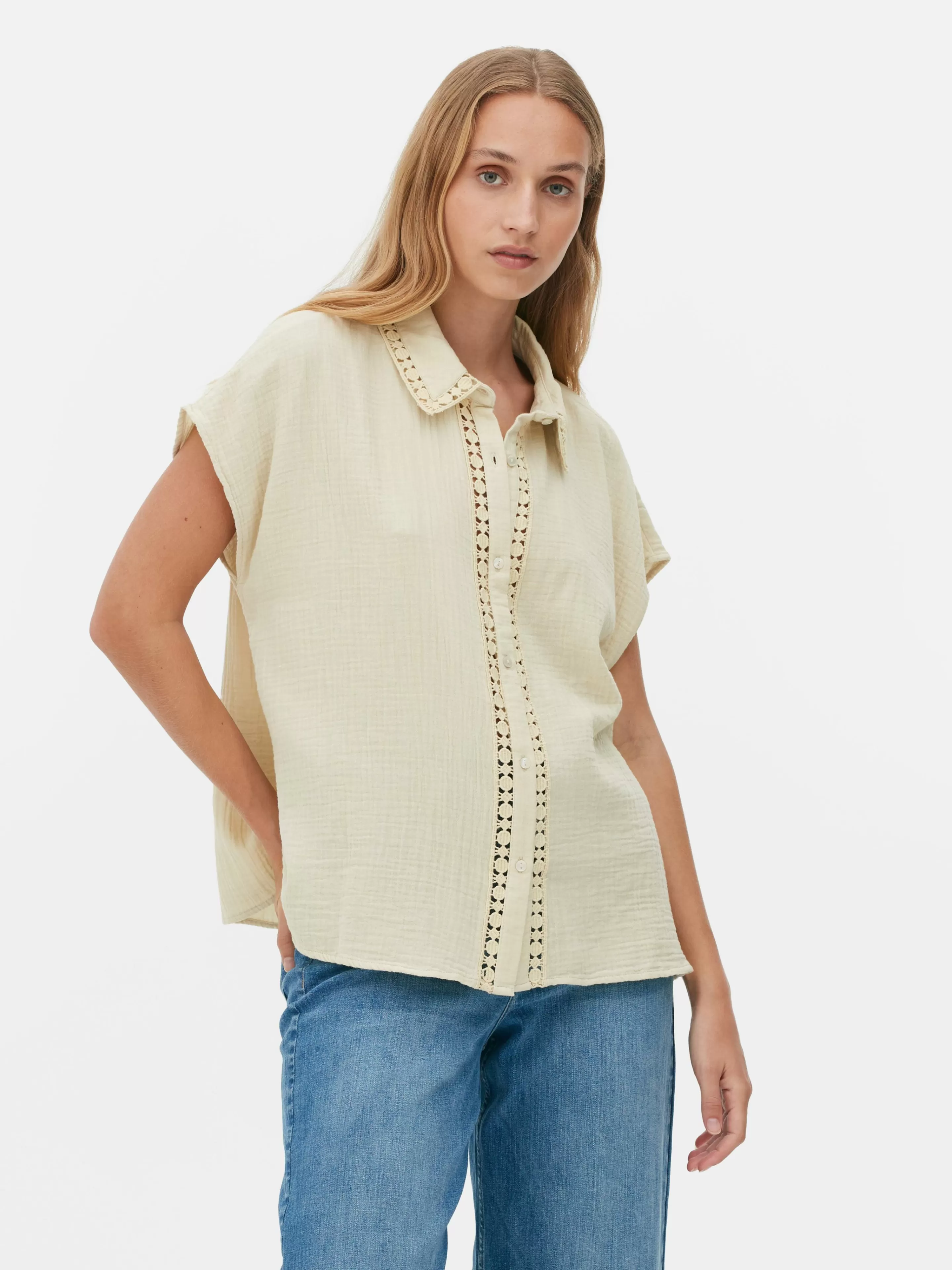 Chemisier à Manches Courtes Et Finitions En Crochet-Primark Best Sale