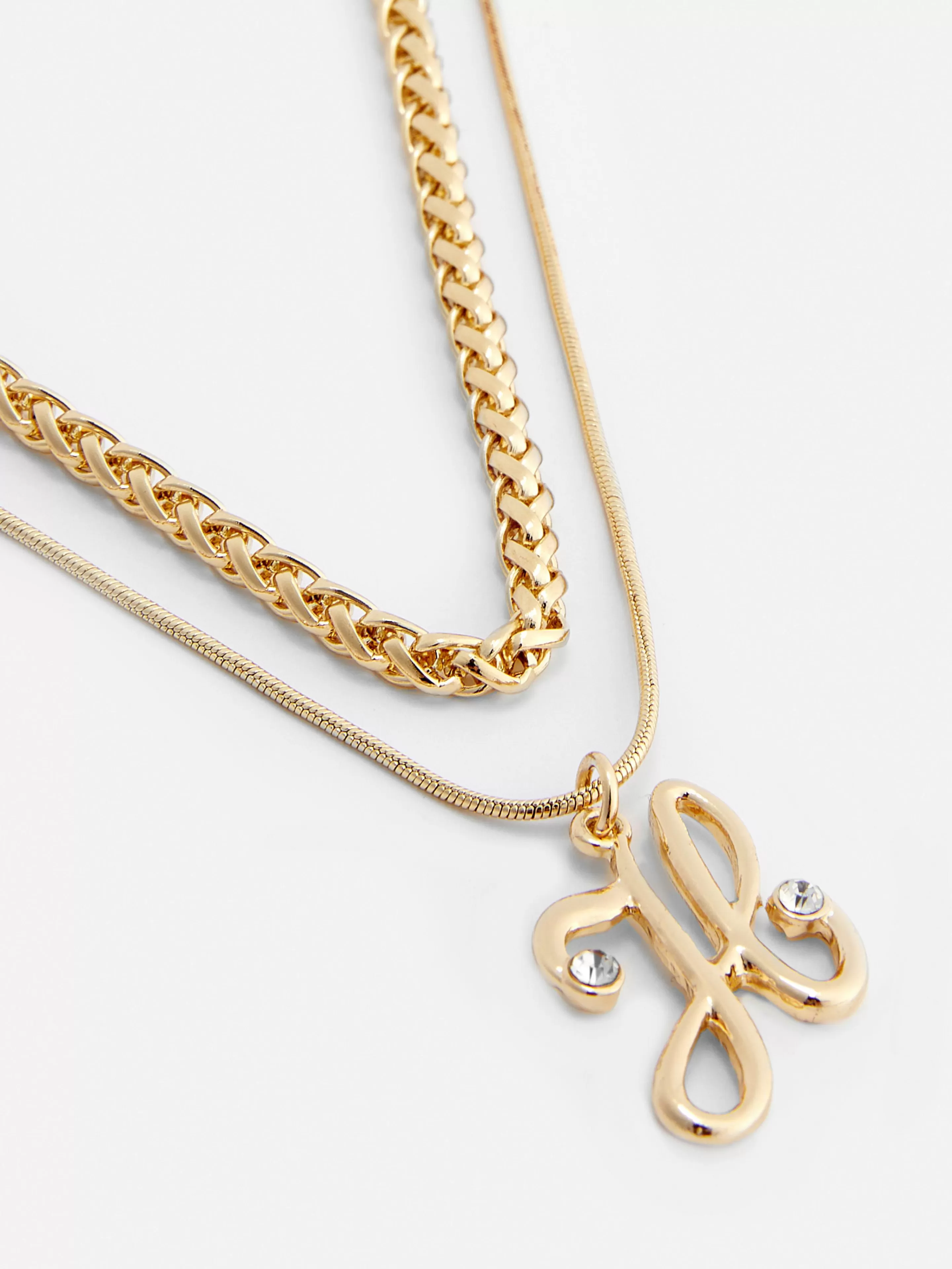 Collier à Double Chaîne Avec Pendentif En Forme D'initiale-Primark New