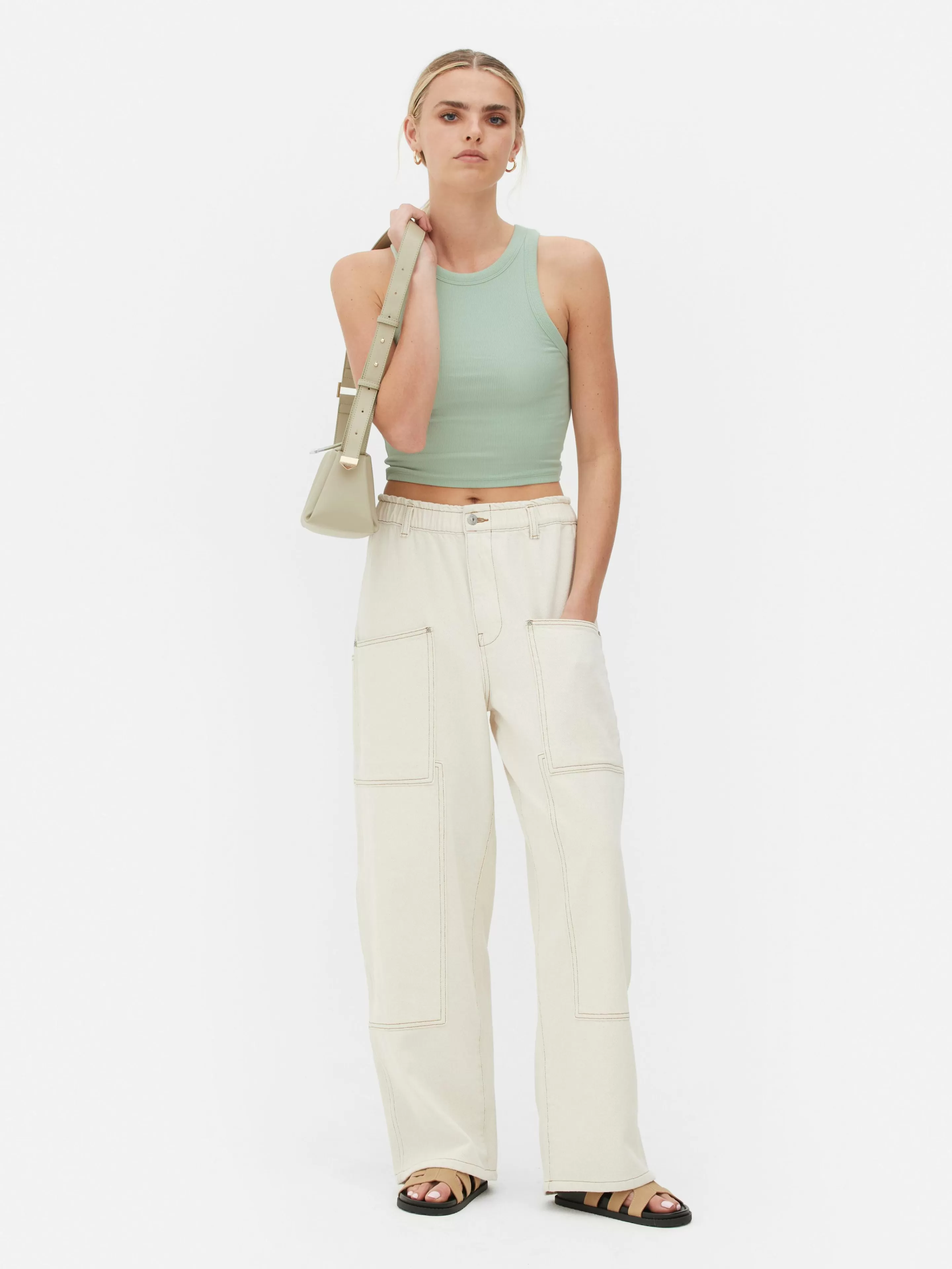 Débardeur Côtelé à Dos Nageur-Primark Hot