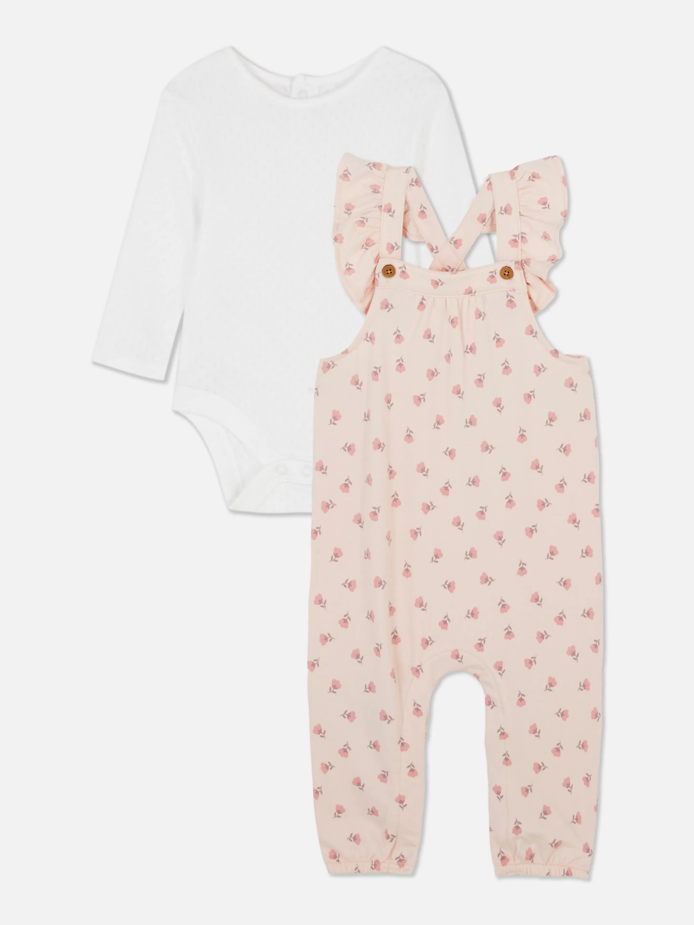 Ensemble Body En Pointelle Et Salopette à Fleurs-Primark Online