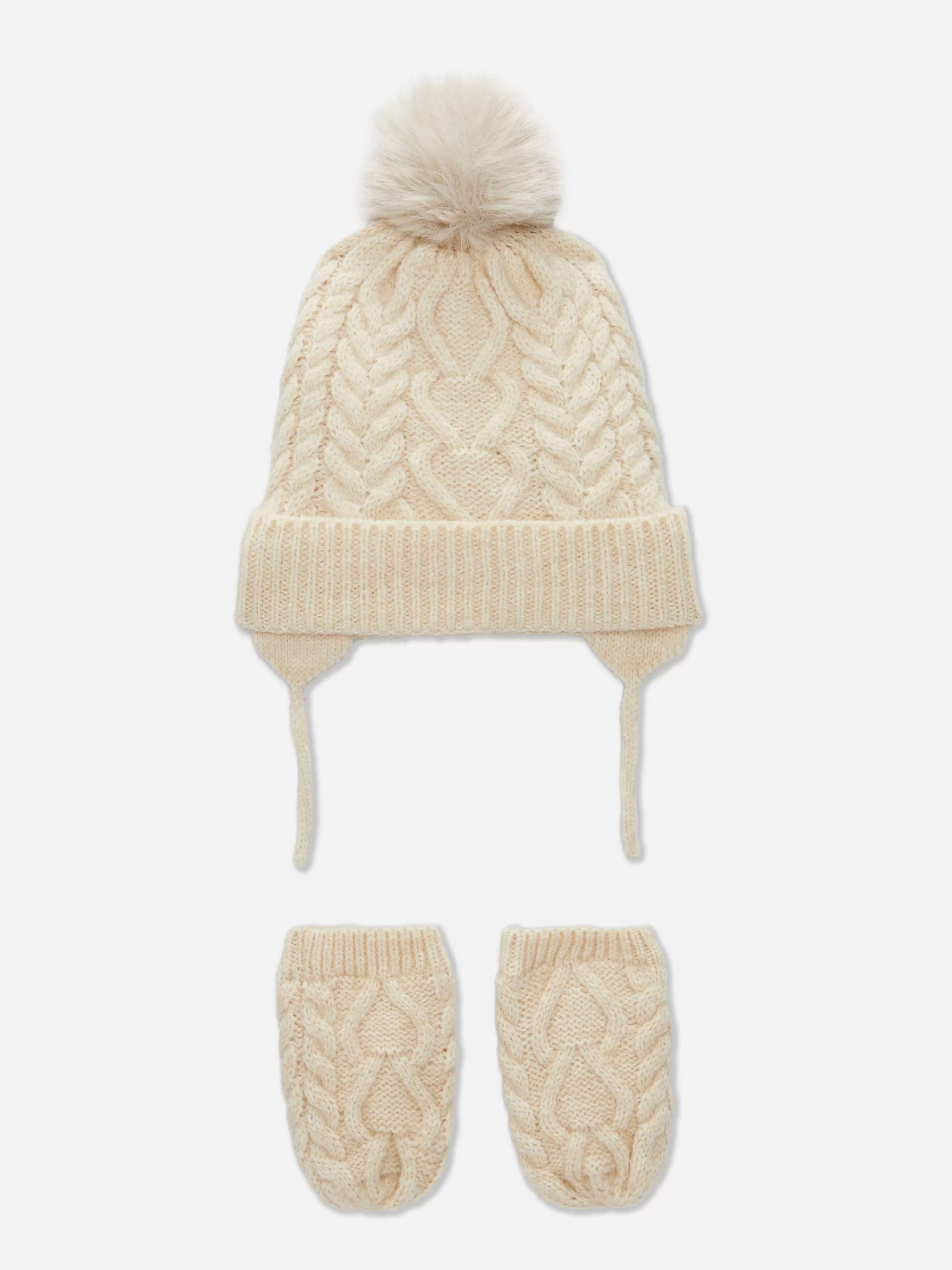 Ensemble Bonnet Et Moufles En Maille Torsadée-Primark New