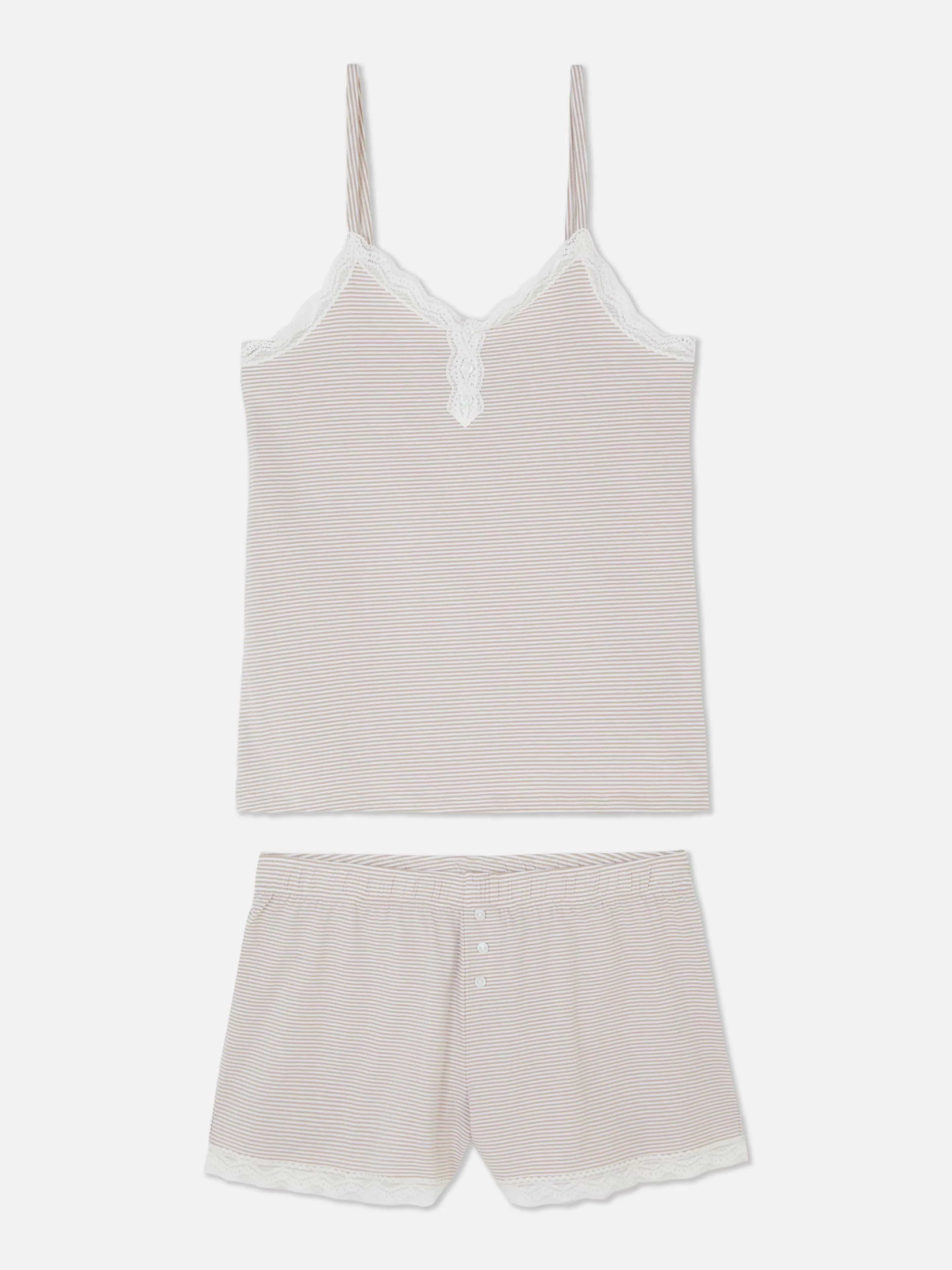 Ensemble Caraco Et Short De Pyjama à Dentelle-Primark Shop