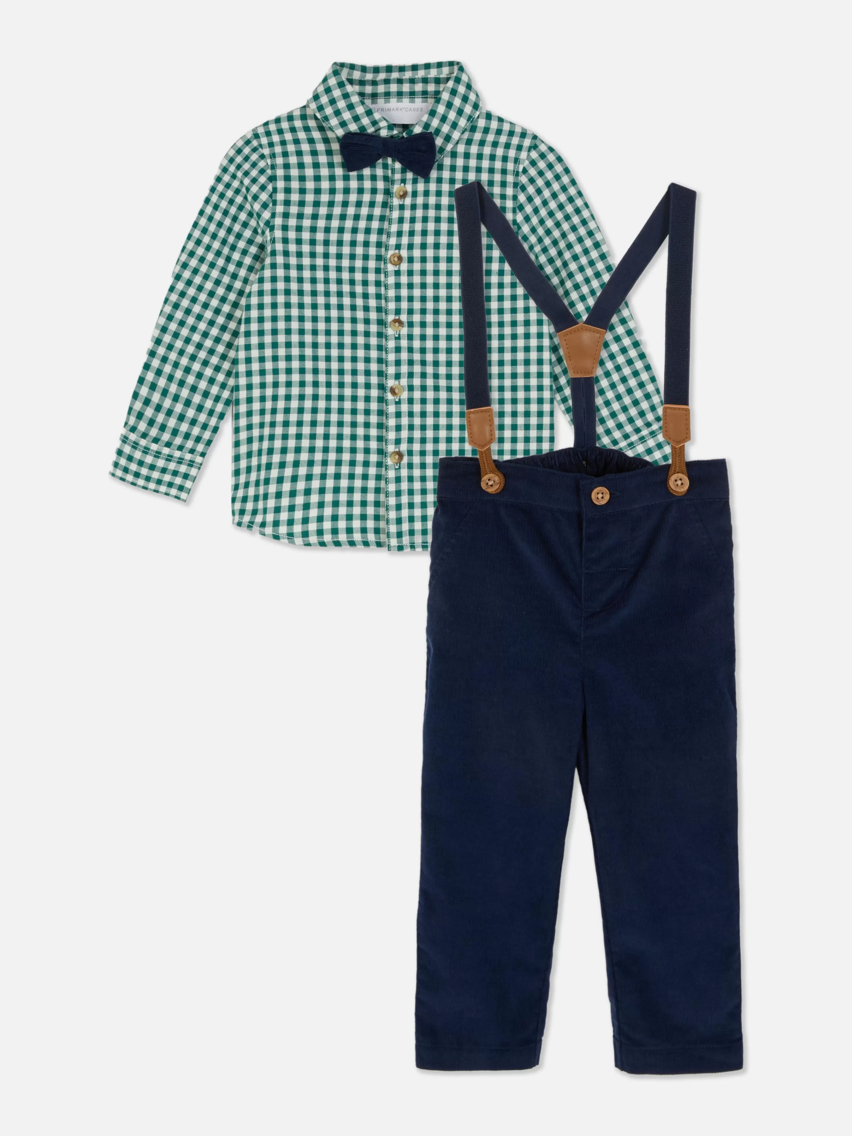 Ensemble Chemise à Carreaux Et Pantalon à Bretelles-Primark New