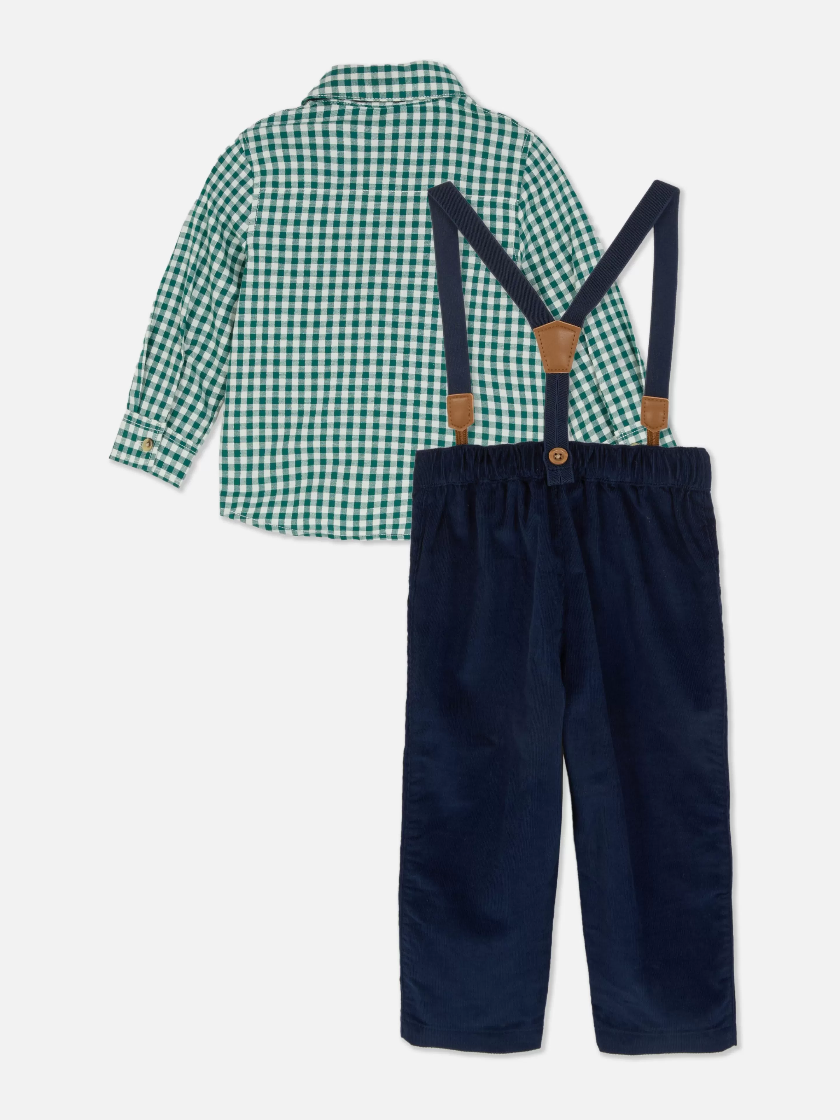 Ensemble Chemise à Carreaux Et Pantalon à Bretelles-Primark New