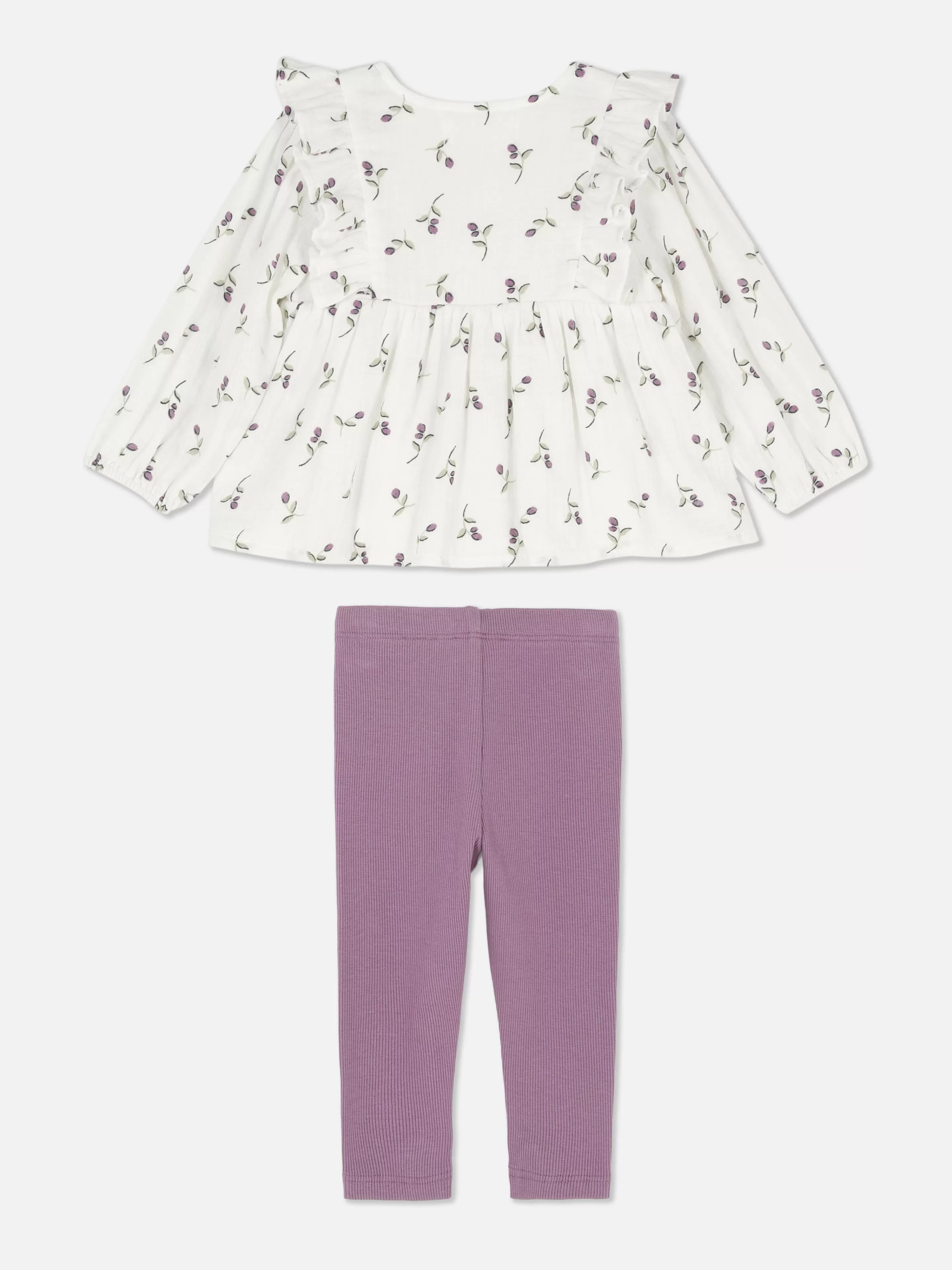 Ensemble Chemisier à Fleurs Et Legging Côtelé-Primark Outlet