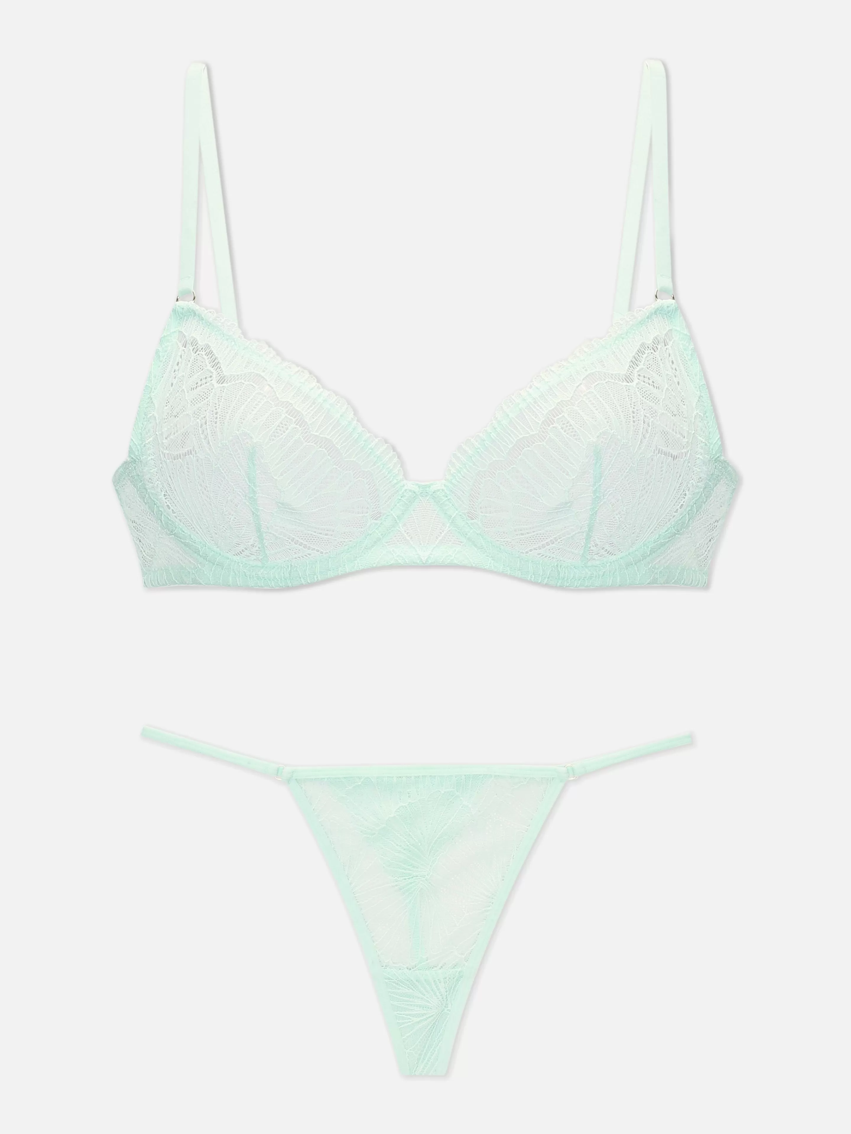 Ensemble Soutien-gorge Non Rembourré Et String En Dentelle-Primark Outlet