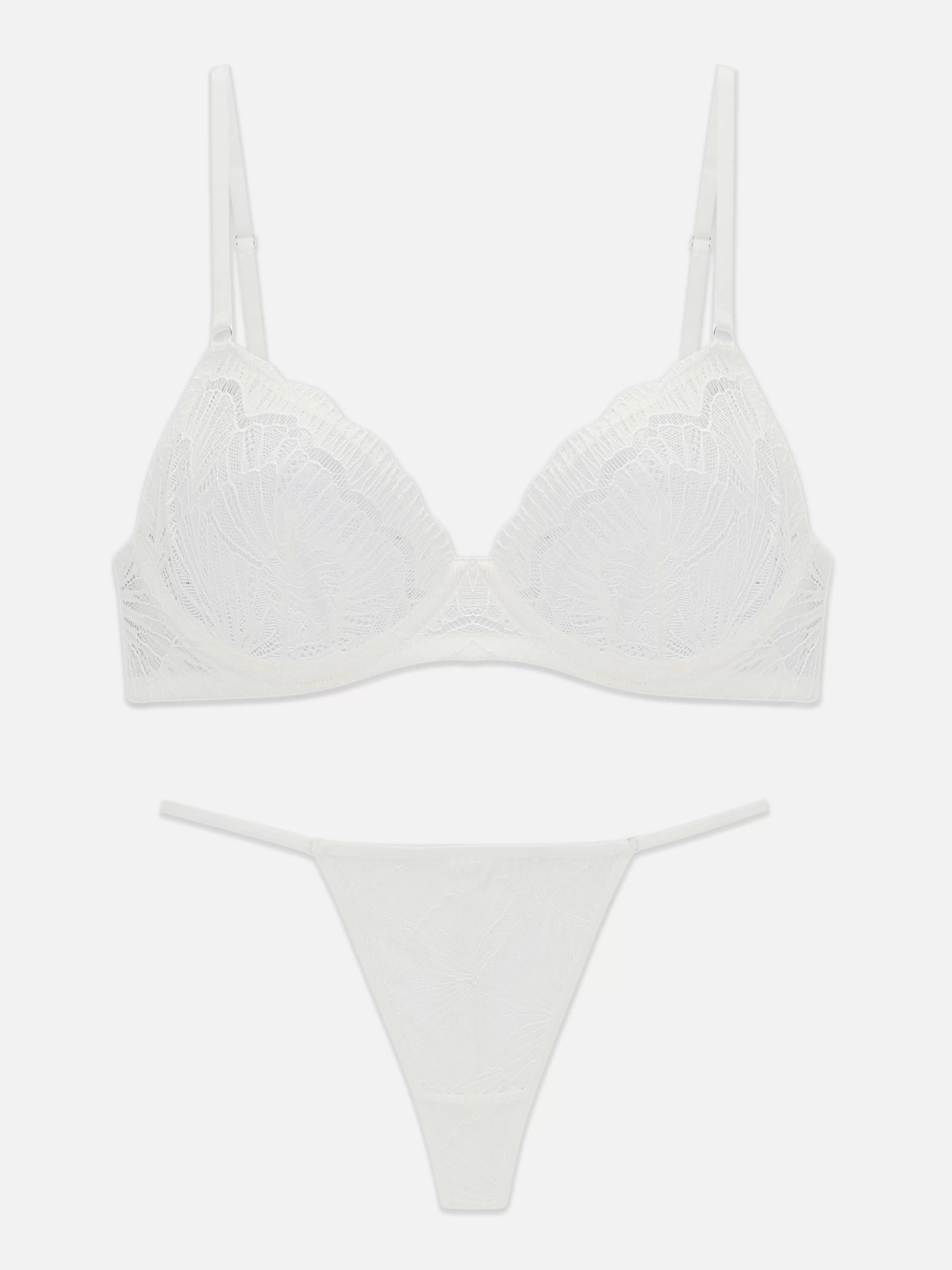 Ensemble Soutien-gorge Non Rembourré Et String En Dentelle-Primark Cheap
