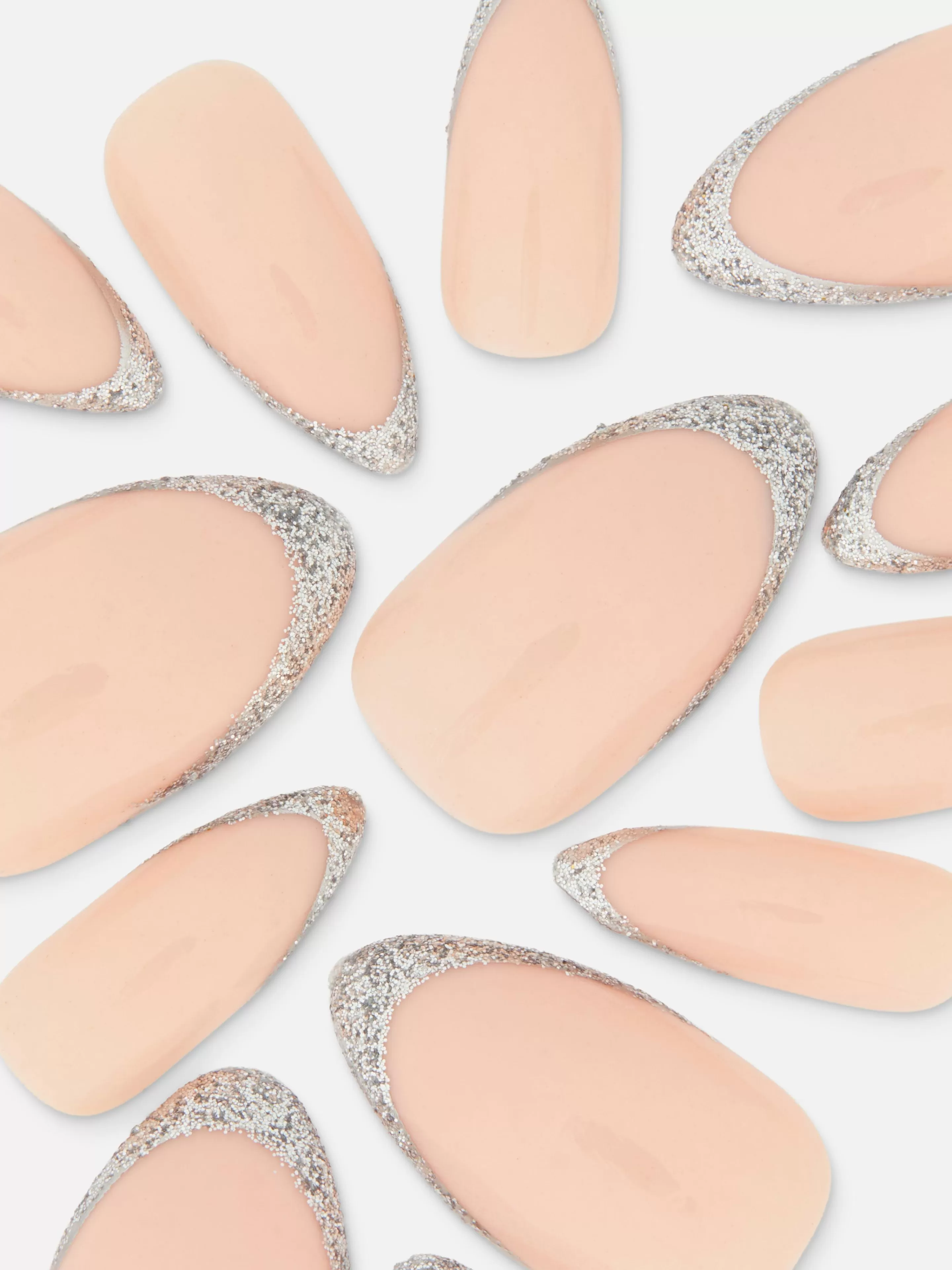 Faux Ongles Brillants Pailletés à Bout Pointu PS...-Primark Discount
