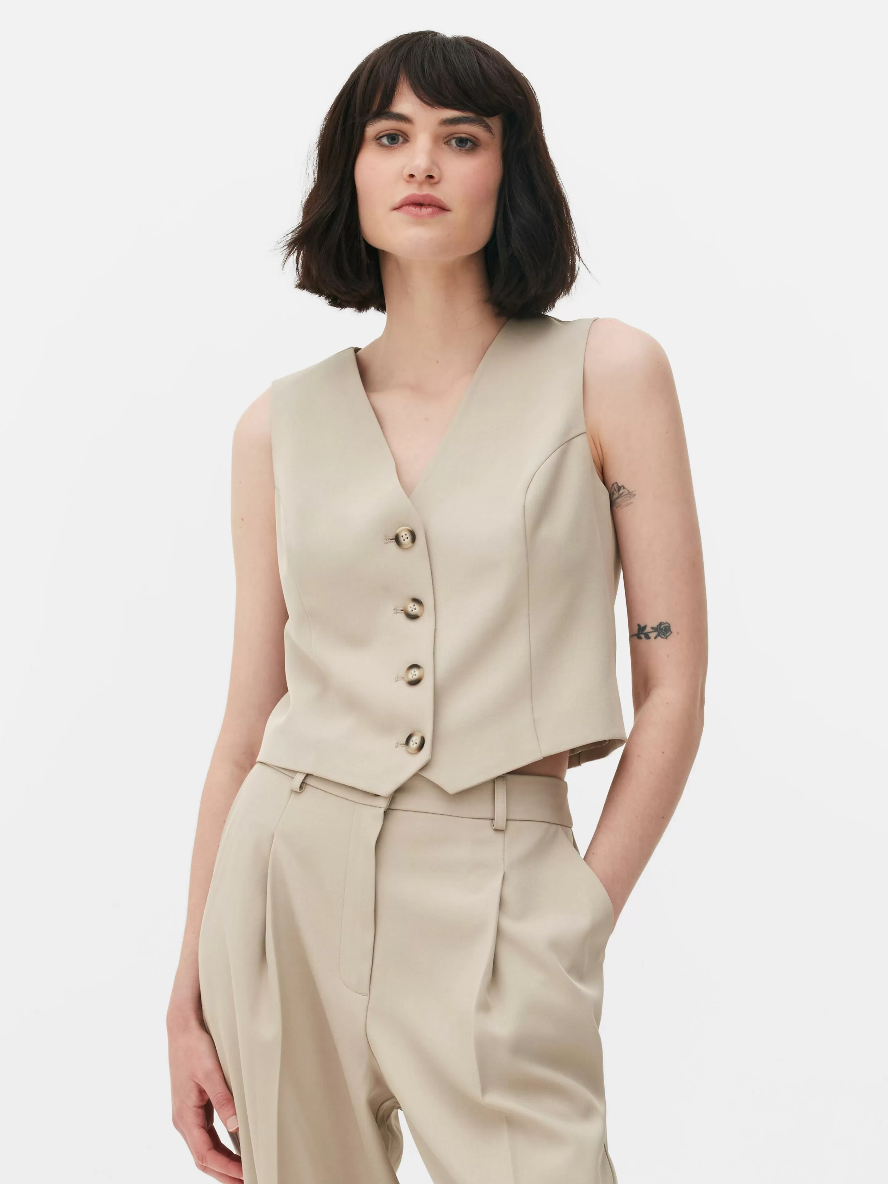 Gilet De Costume Ajusté Boutonné-Primark Cheap