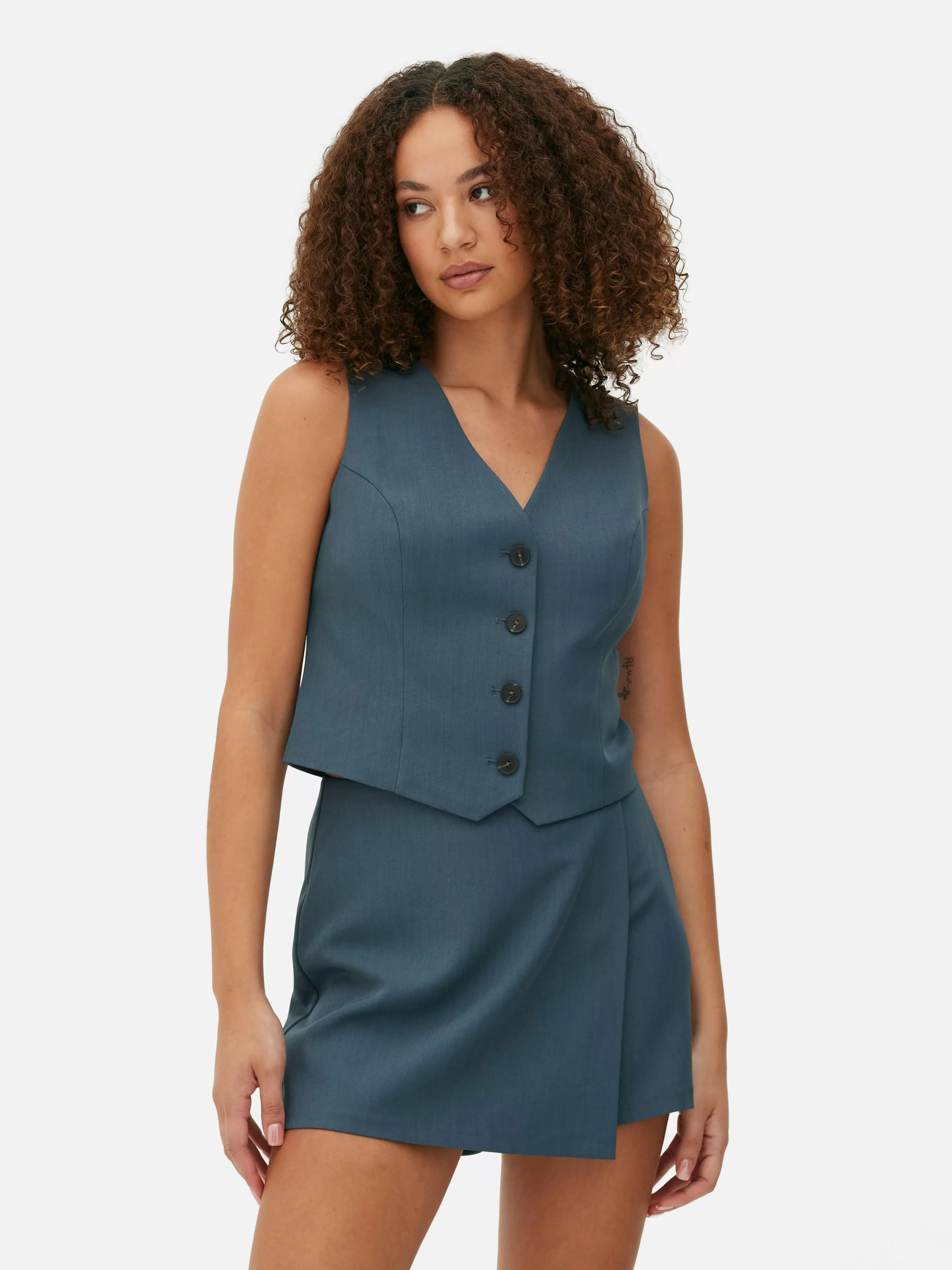 Gilet De Costume Ajusté Boutonné-Primark Outlet
