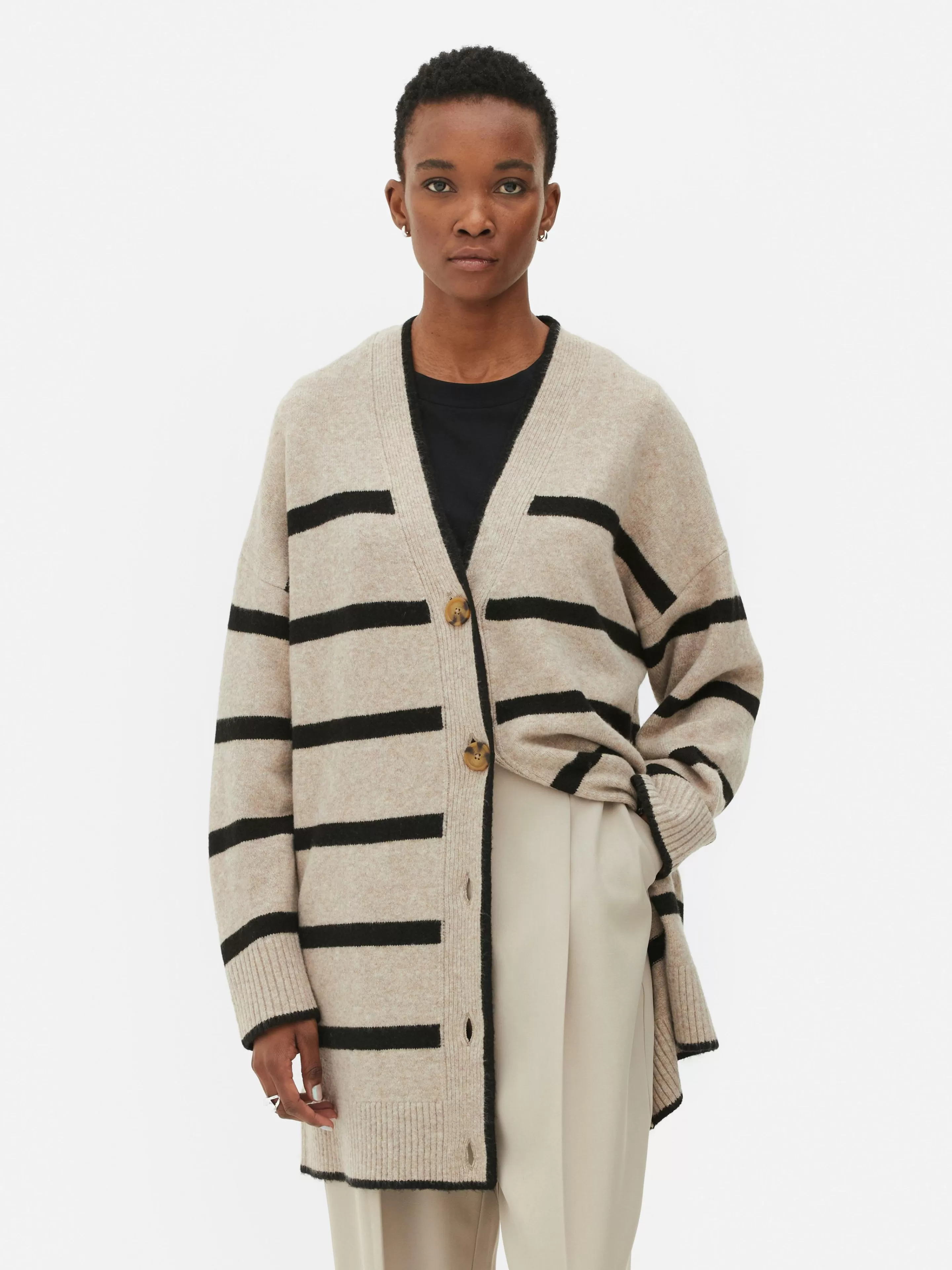 Gilet Long à Rayures-Primark Clearance