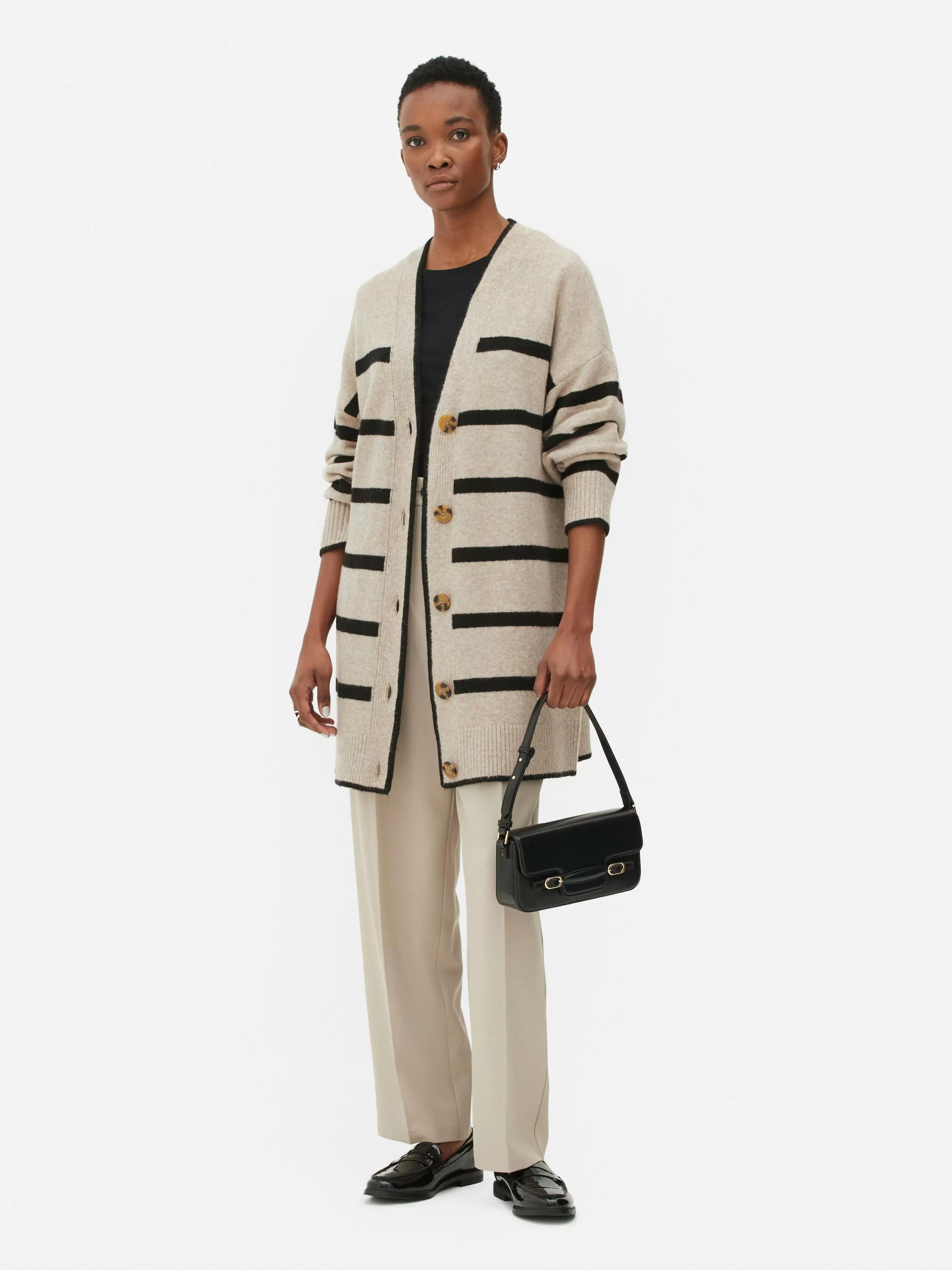 Gilet Long à Rayures-Primark Clearance