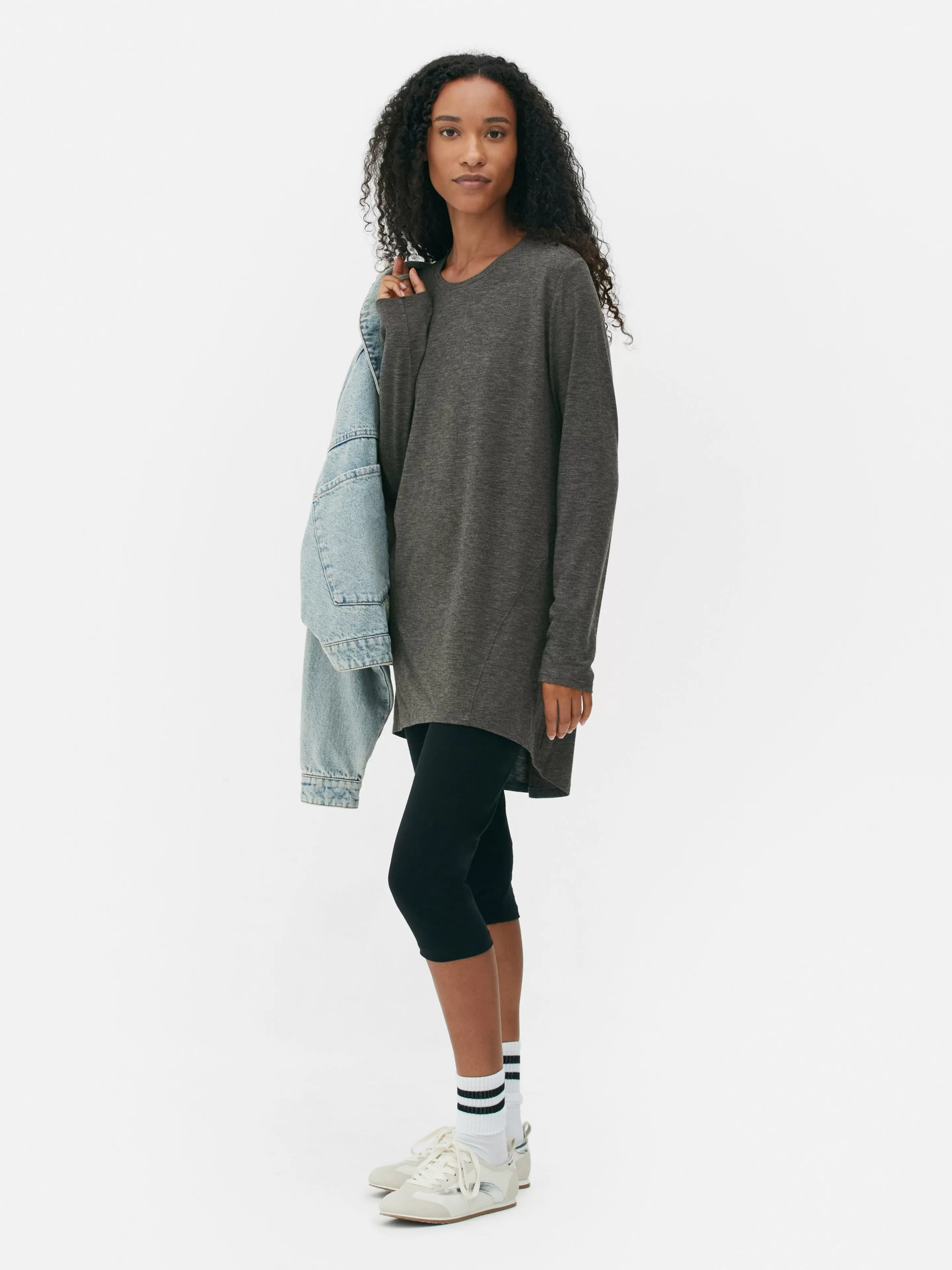 Haut à Manches Longues Et à Ourlet Arrondi-Primark Online