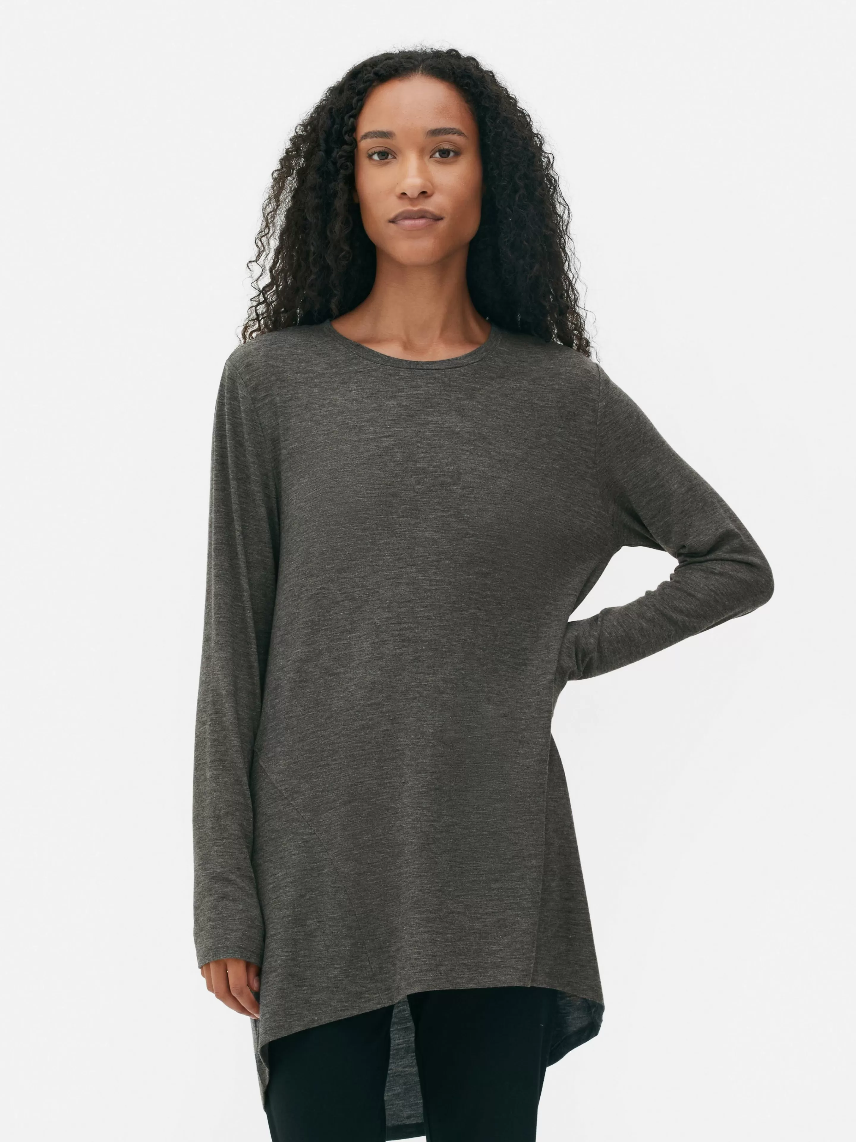 Haut à Manches Longues Et à Ourlet Arrondi-Primark Online