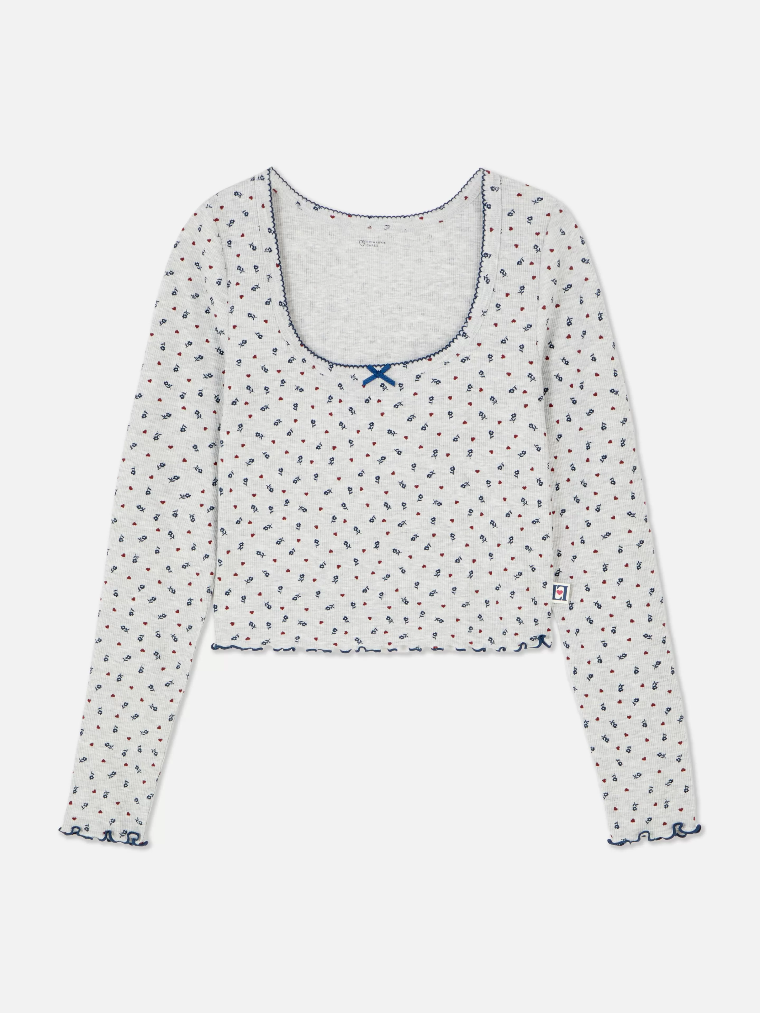 Haut De Pyjama Côtelé à Petites Fleurs-Primark Sale