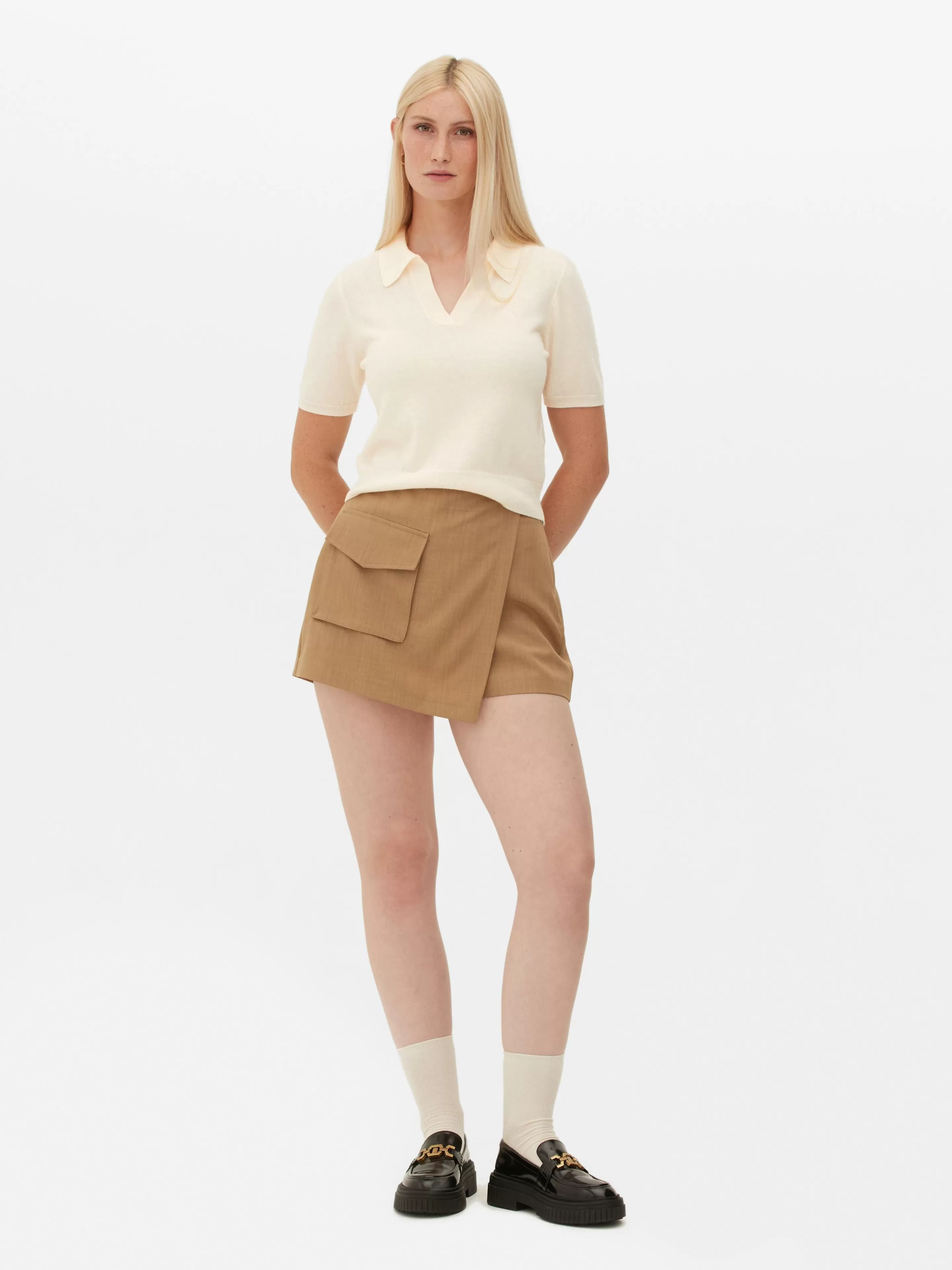 Haut En Maille Fine à Col Et Manches Courtes-Primark Shop