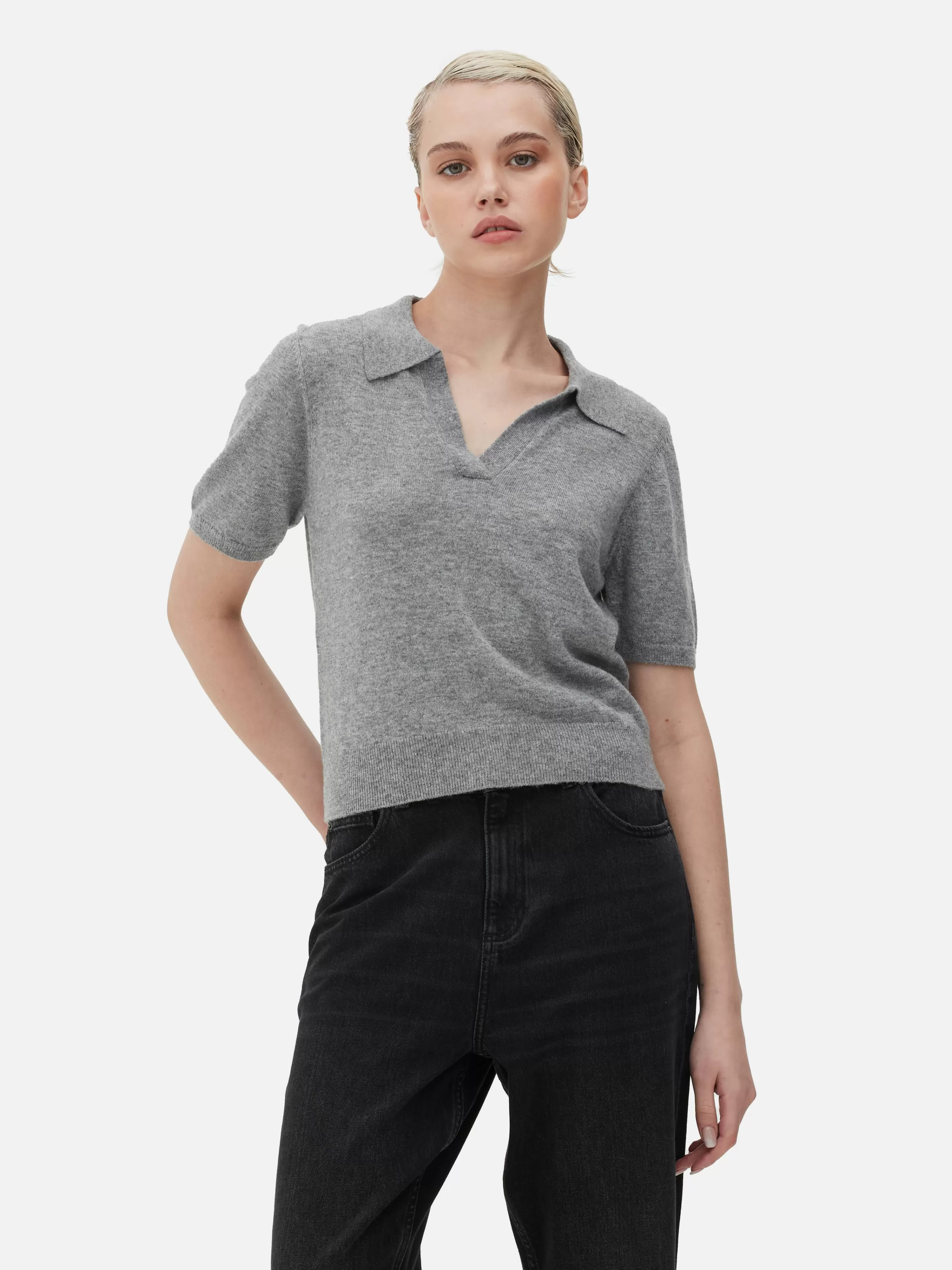 Haut En Maille Fine à Col Et Manches Courtes-Primark Cheap
