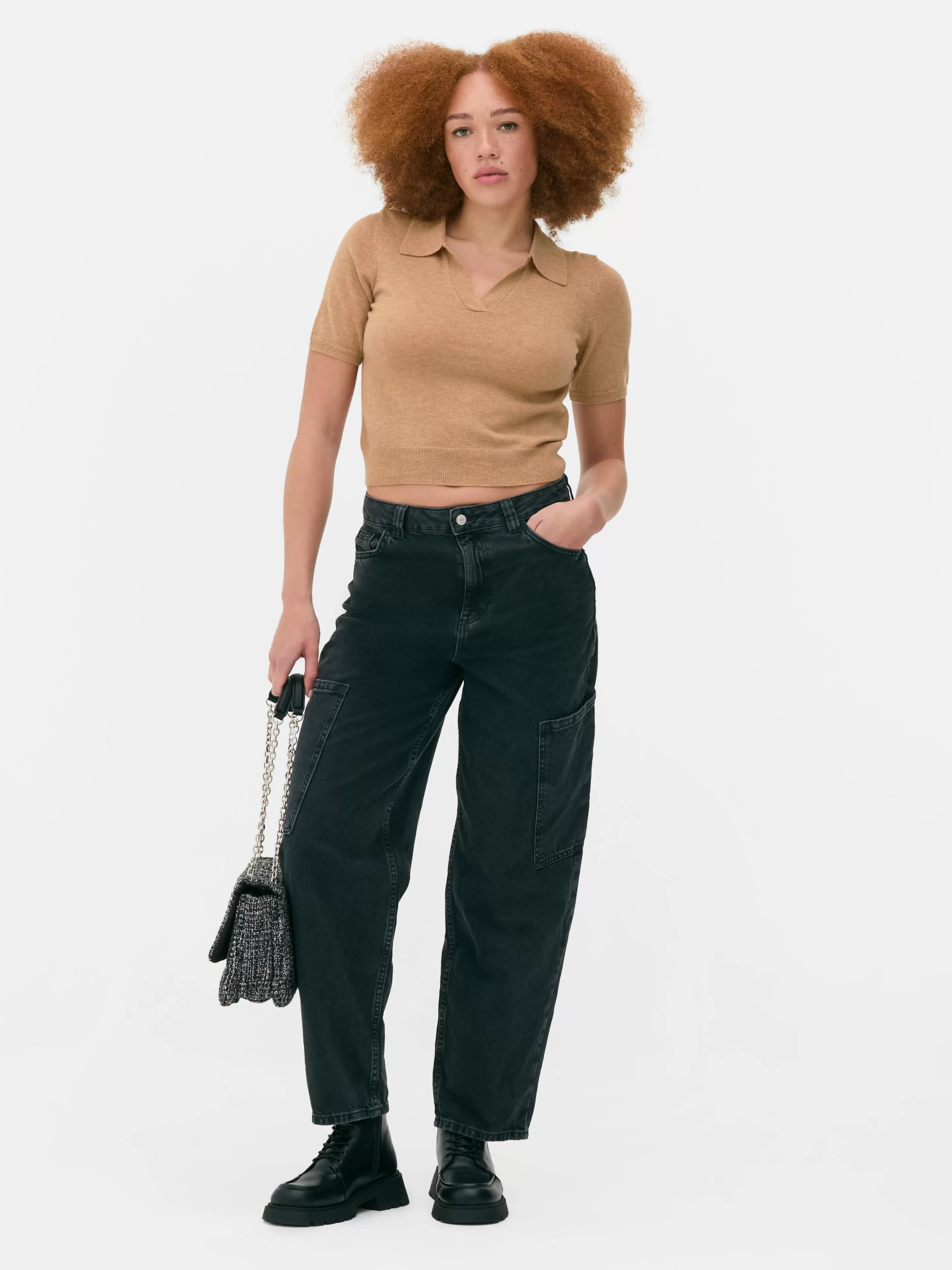 Haut En Maille Fine à Col Et Manches Courtes-Primark Hot