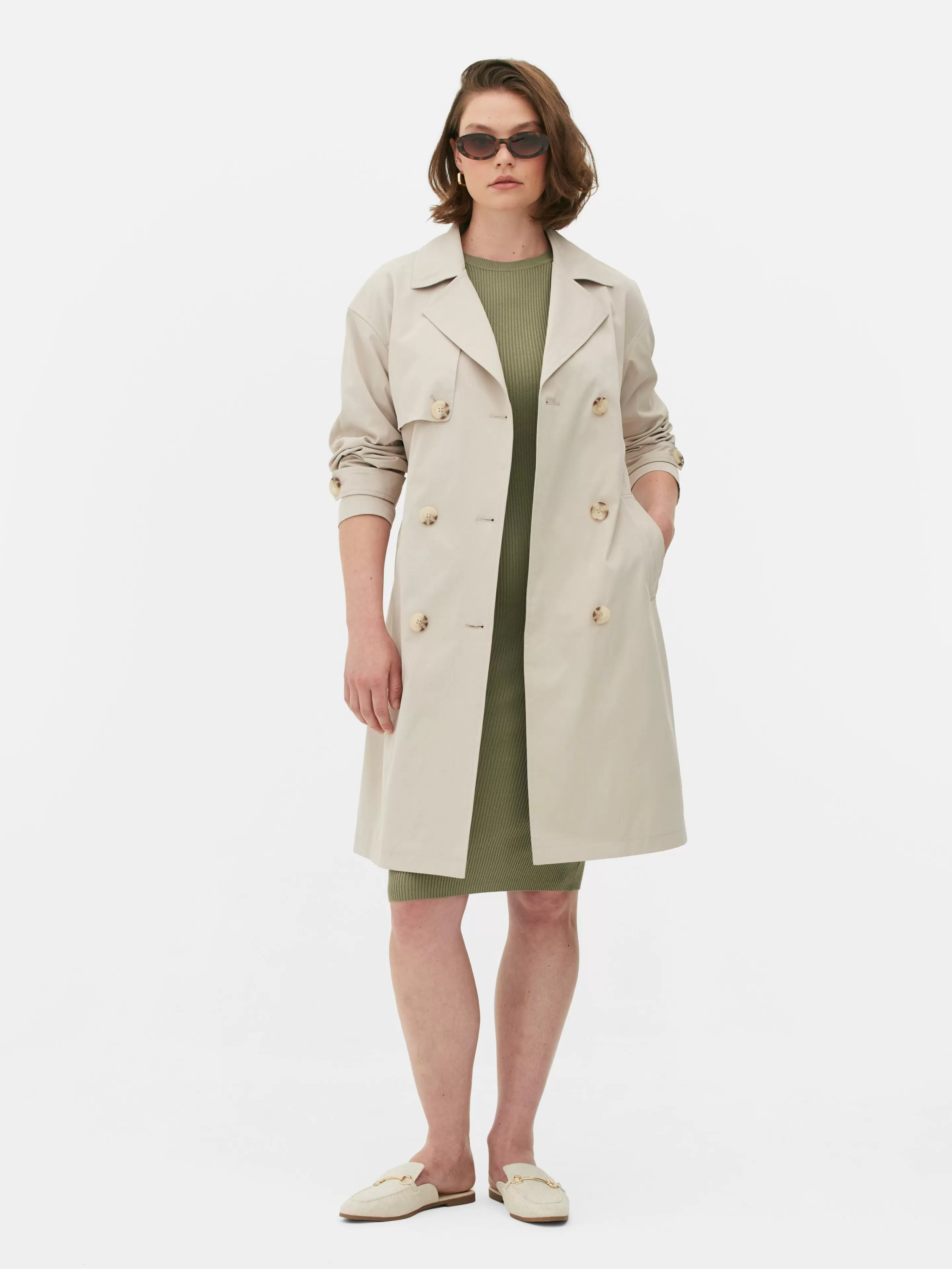 Imperméable à Double Boutonnage Et Ceinture-Primark Fashion