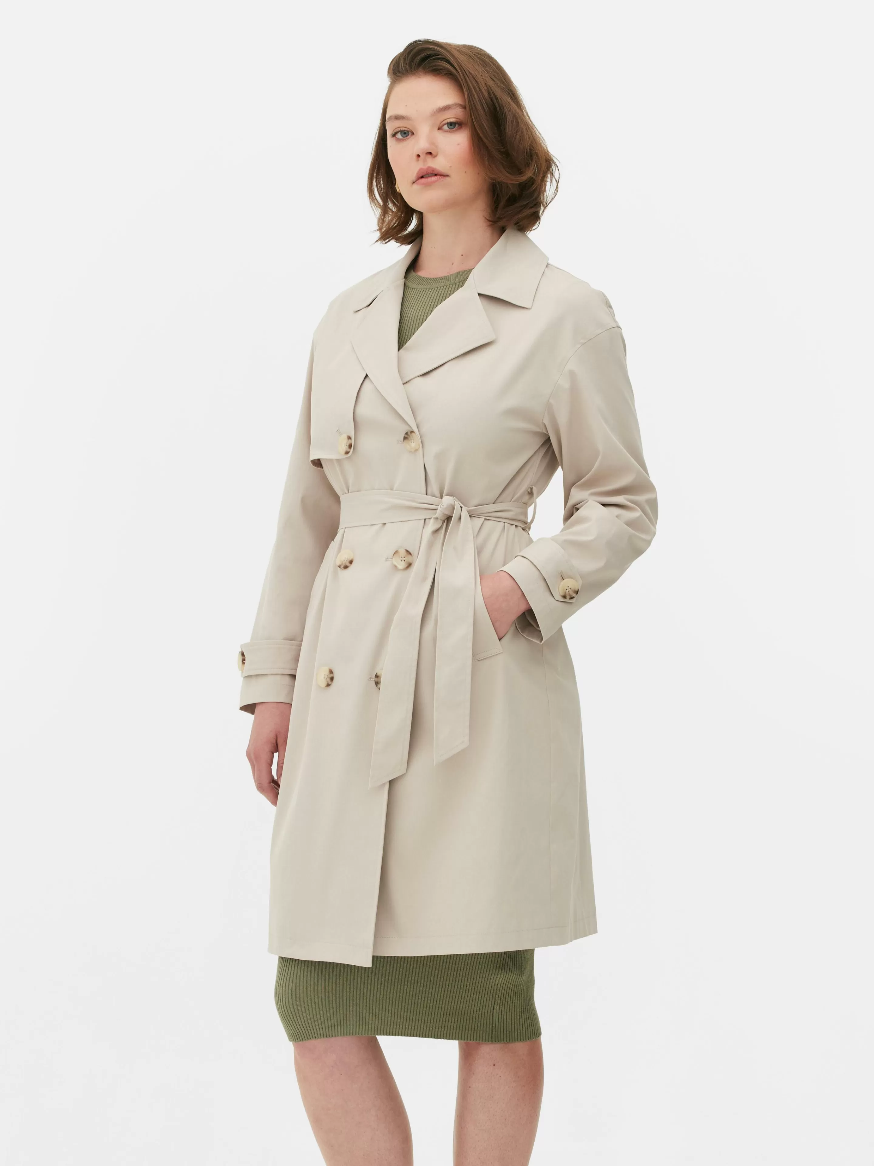 Imperméable à Double Boutonnage Et Ceinture-Primark Fashion