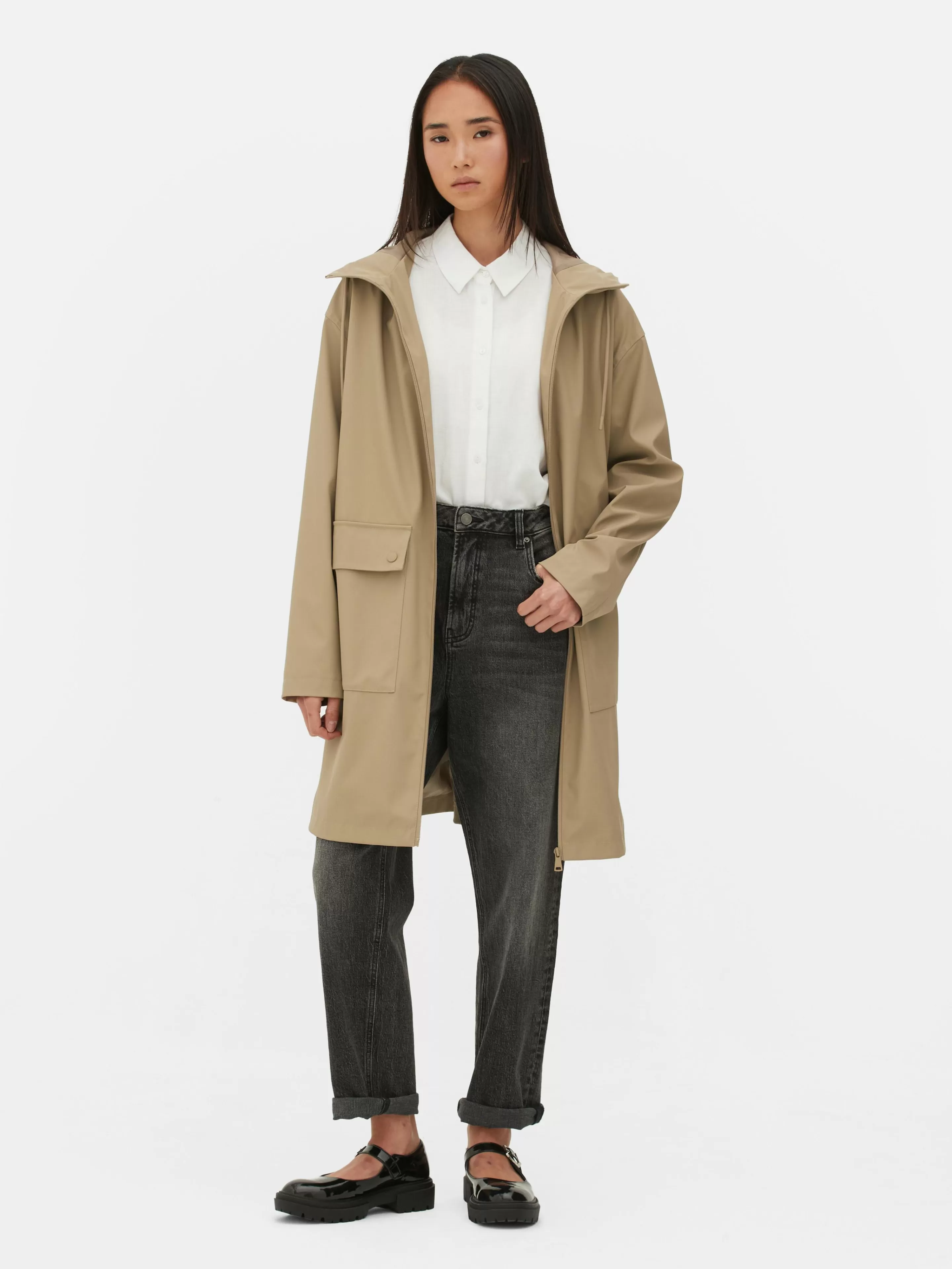 Imperméable Caoutchouté à Capuche-Primark Fashion
