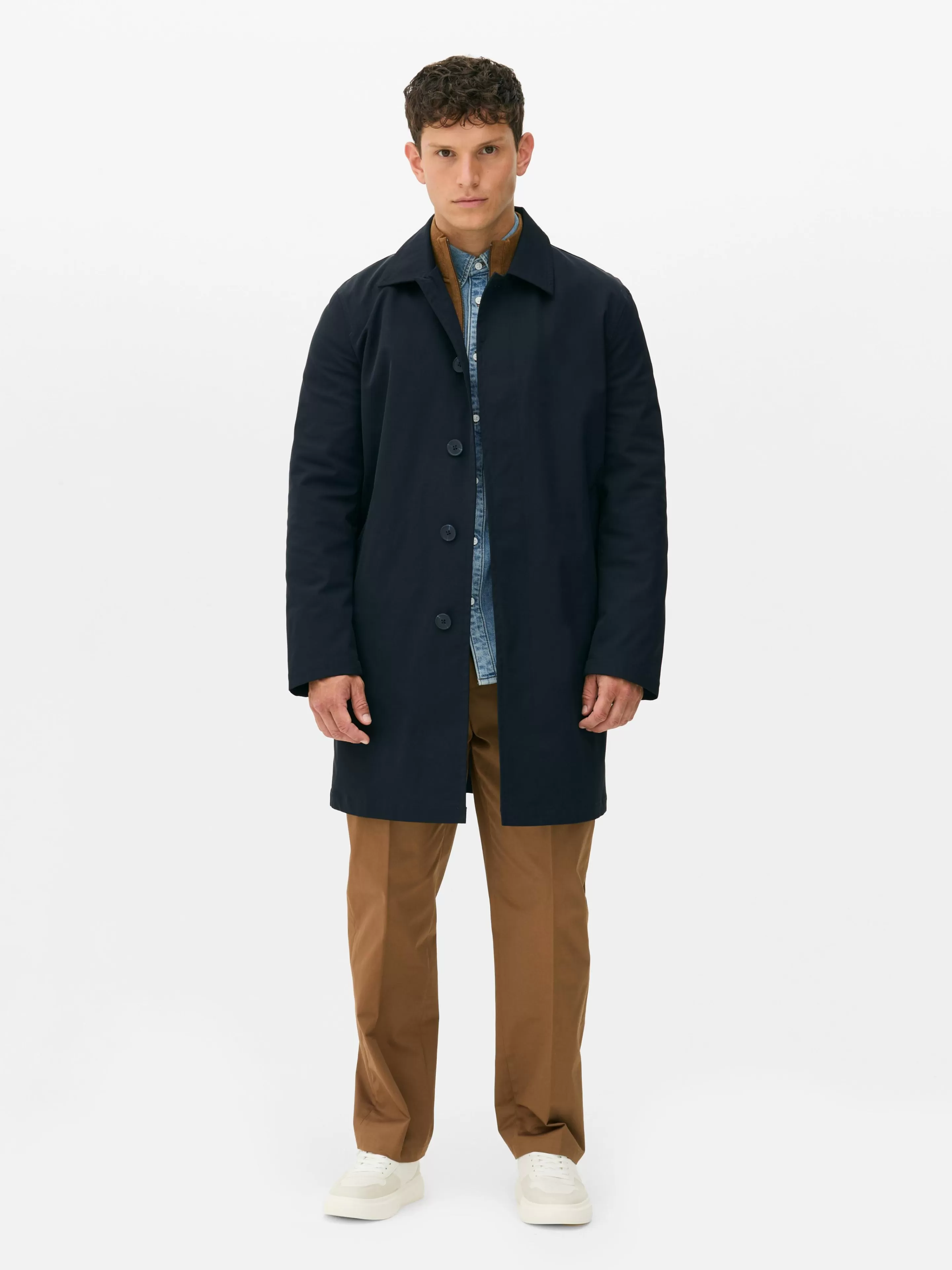 Imperméable Long à Boutonnage Simple-Primark Store