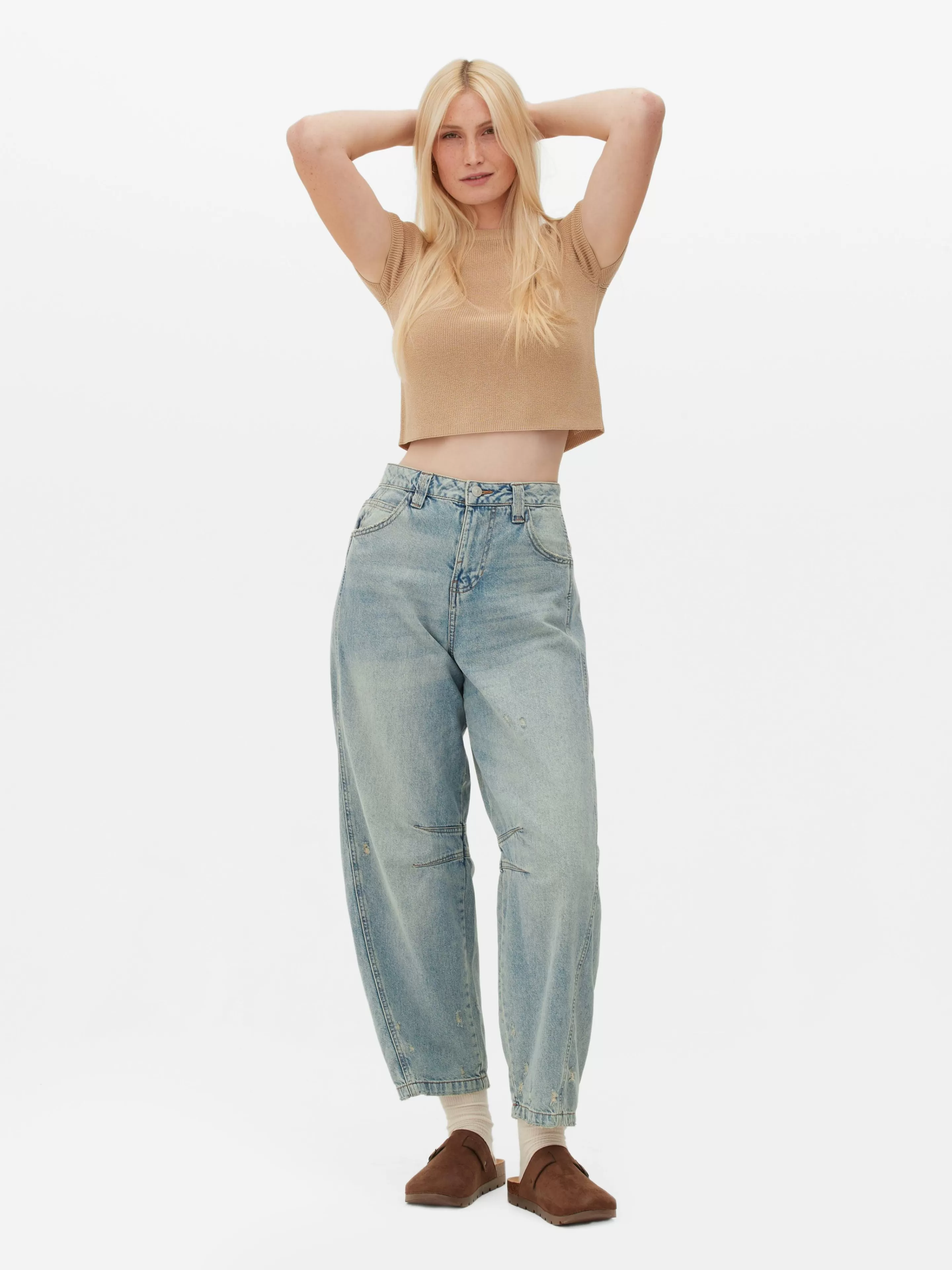Jean Barrel Effet Vieilli-Primark Store