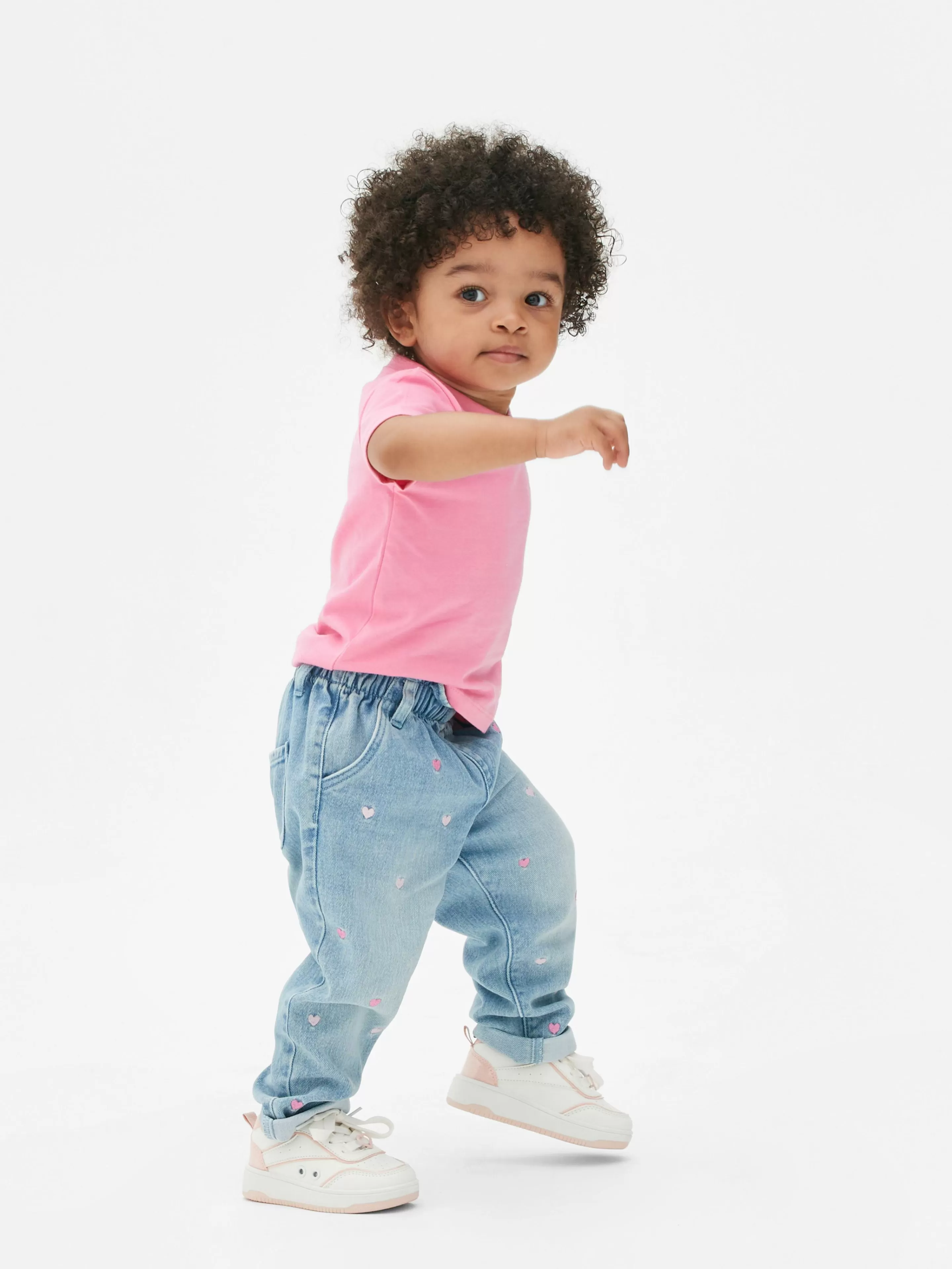 Jean Denim Brodé De Cœurs-Primark Hot