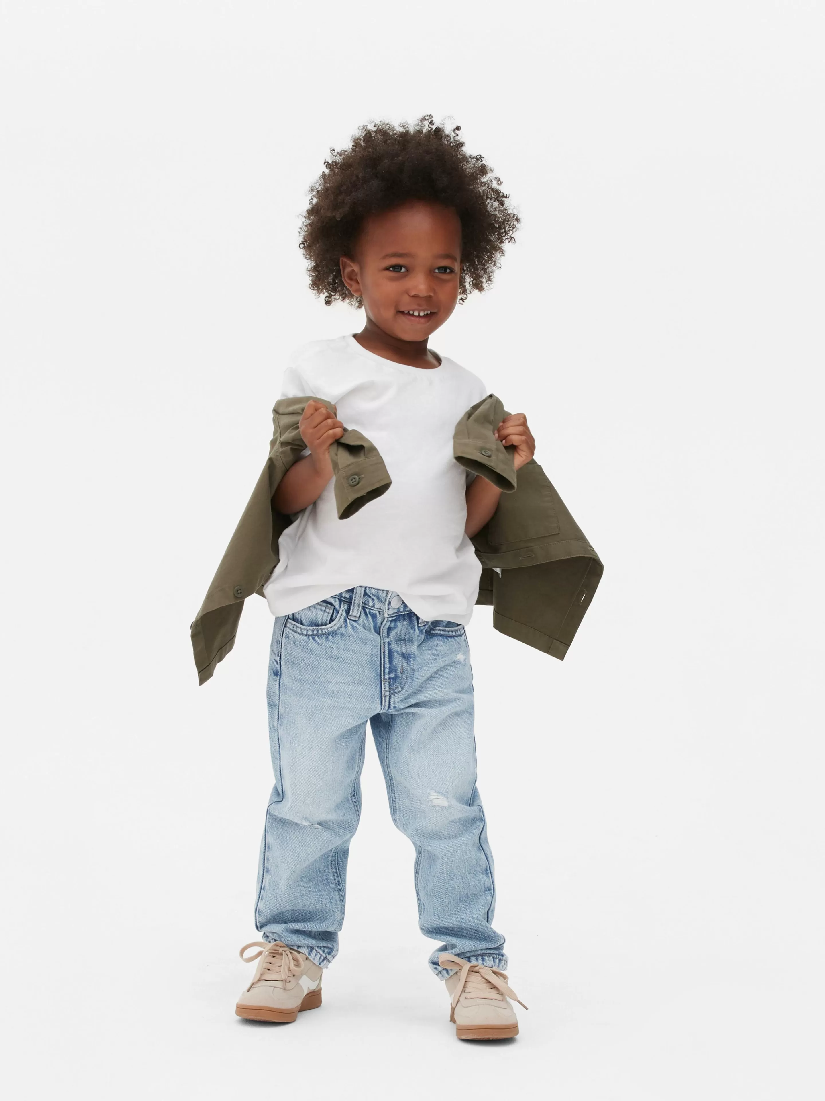 Jean Denim Coupe Droite Effet Vieilli-Primark Store