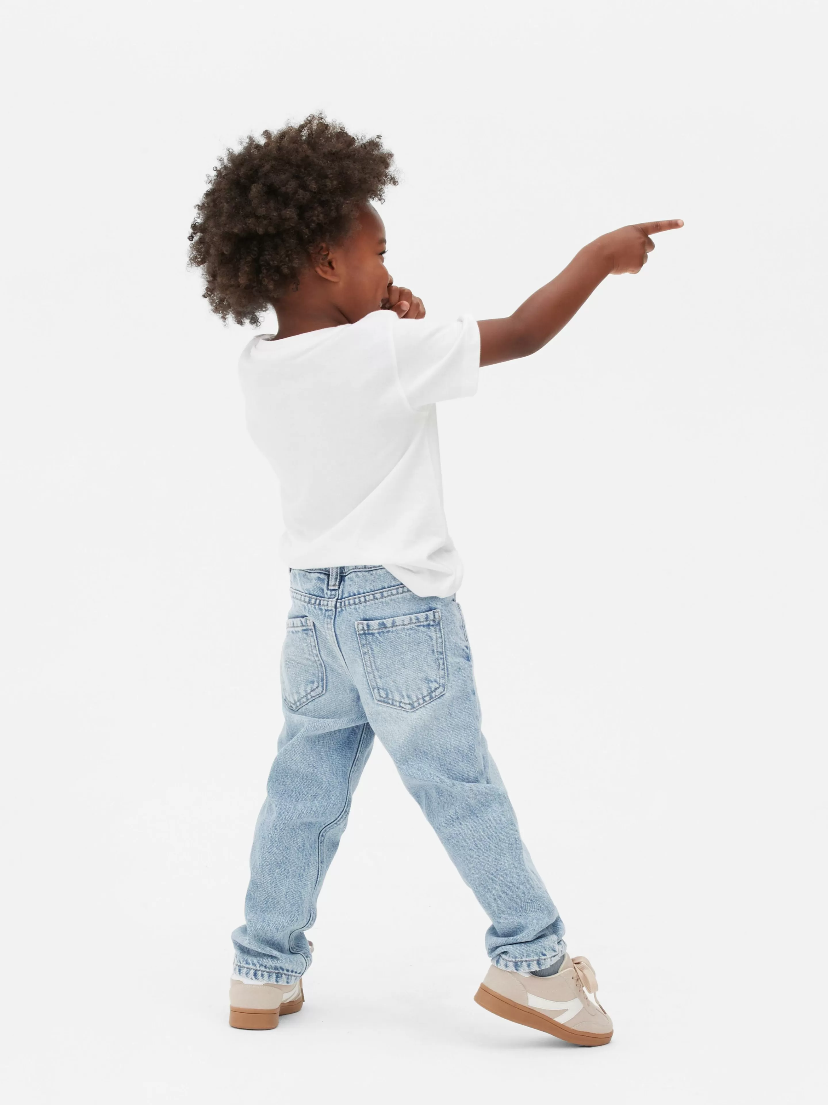 Jean Denim Coupe Droite Effet Vieilli-Primark Store