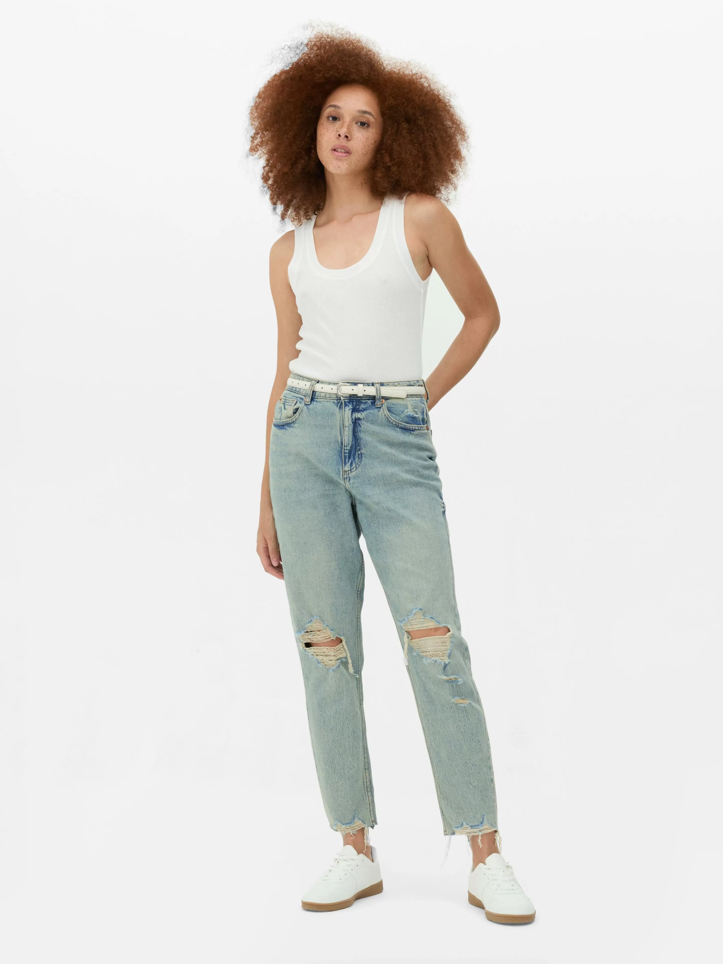 Jean Mom En Denim Déchiré-Primark Clearance