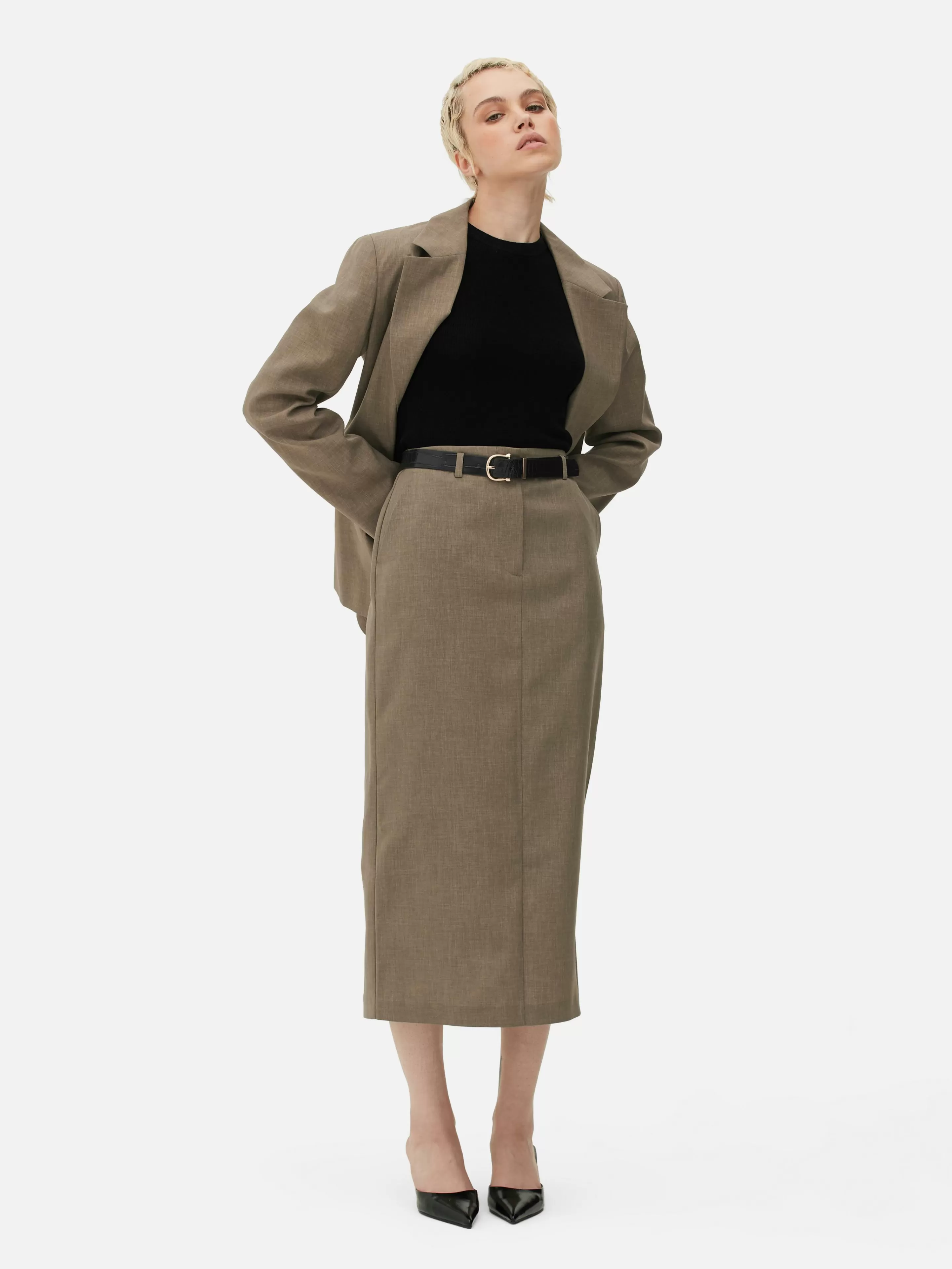 Jupe Crayon Mi-longue Taille Haute-Primark Online